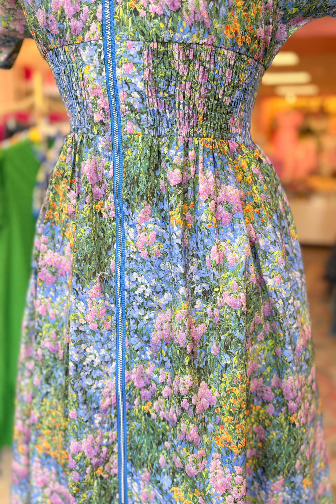 Garden Party Floral Zipper Midi Dress