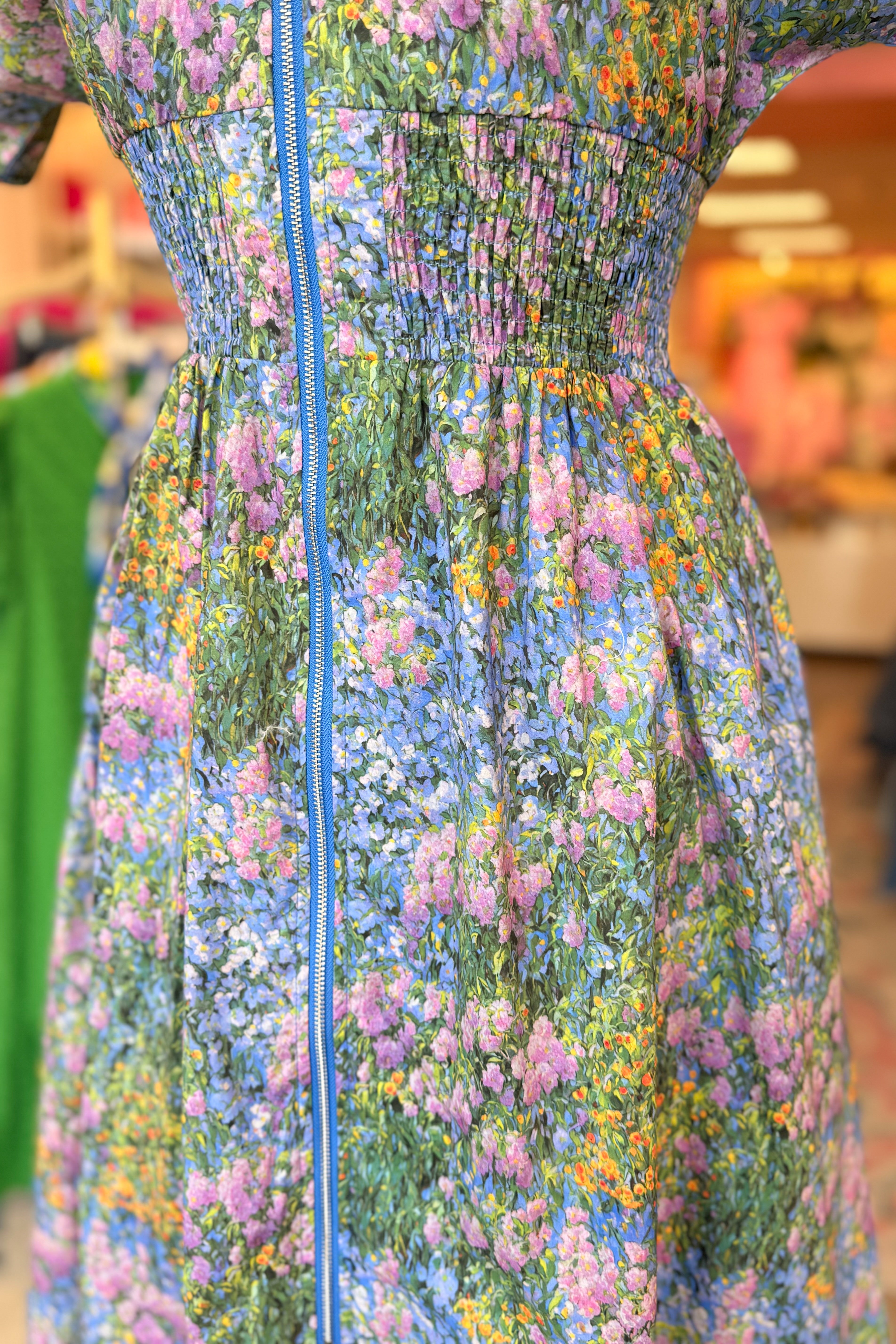 Garden Party Floral Zipper Midi Dress