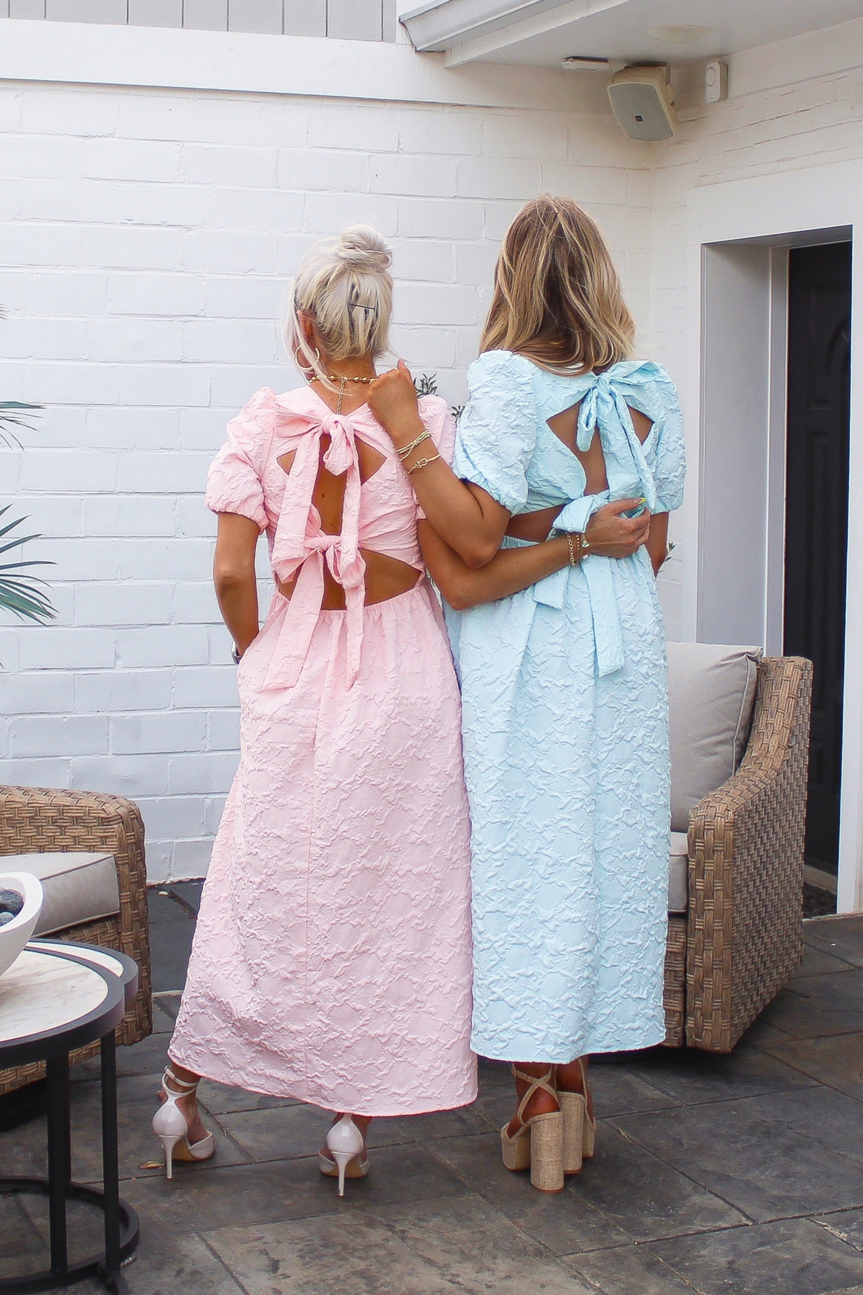 Mint Jacquard Floral Tie Back Maxi Dress