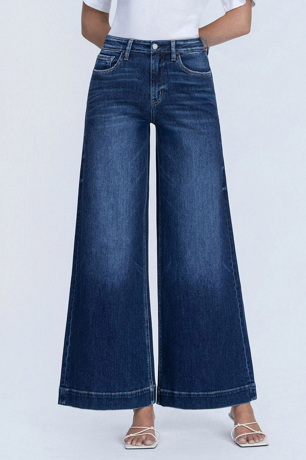 Jesse High Rise Dark Wash Wide Leg Jeans