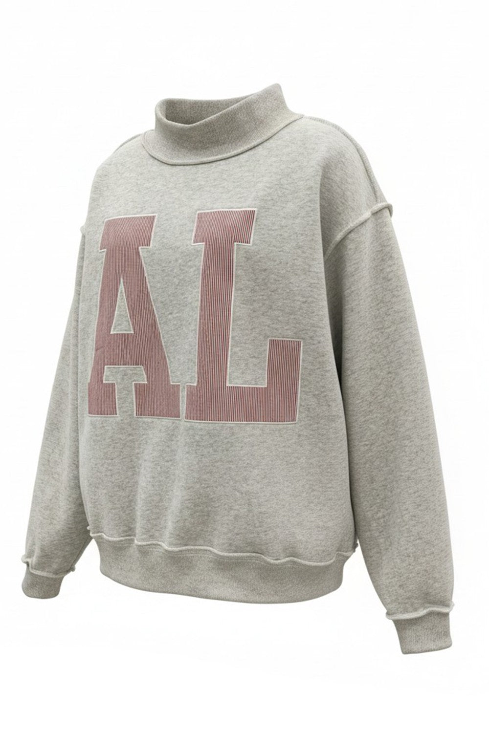 AL Embroidered Mock Neck Sweatshirt