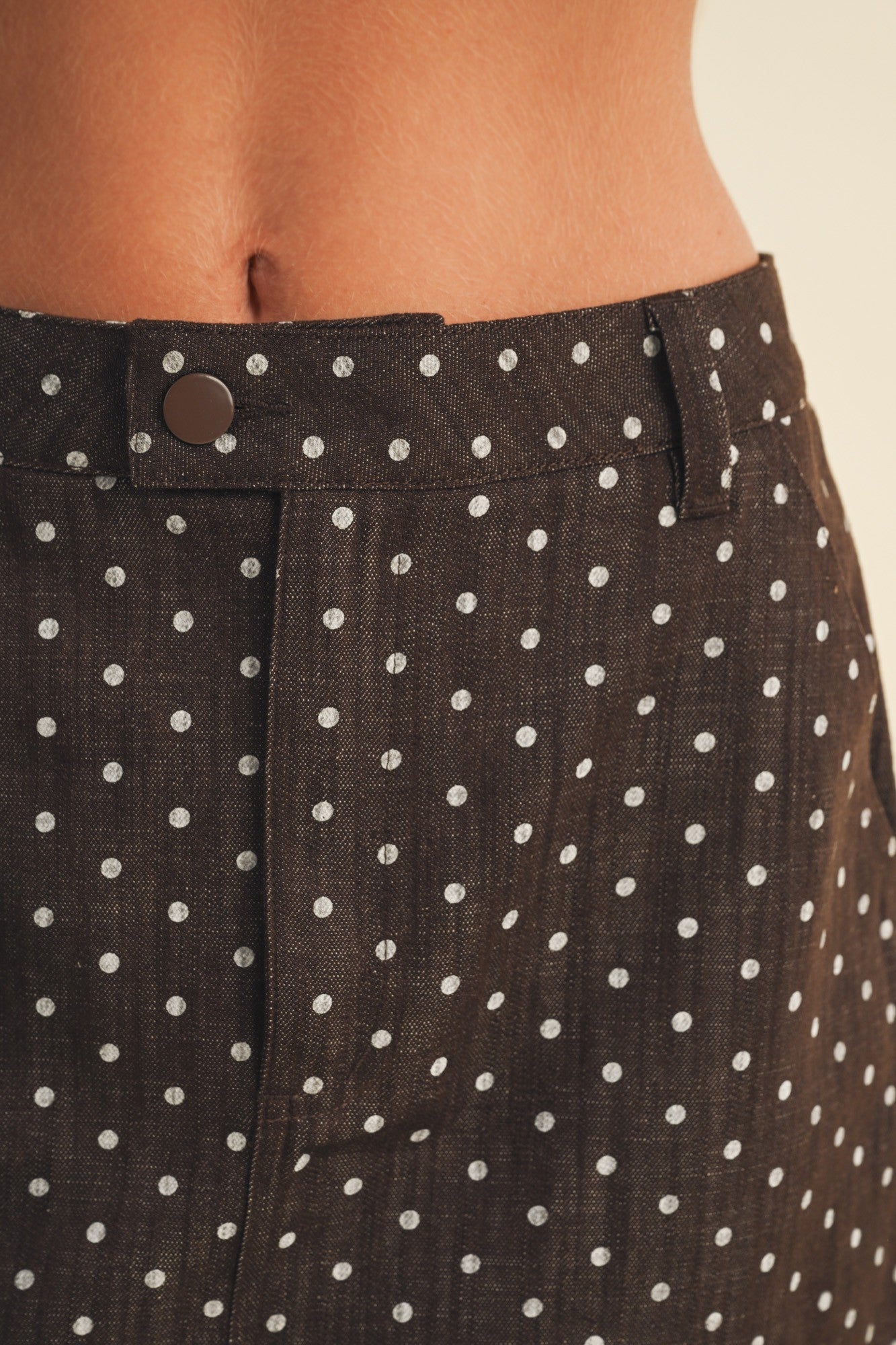 Espresso Polka Dot Chore Jacket and Utility Skirt Set