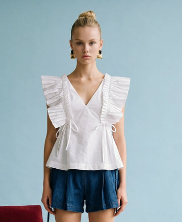 Ruffle Detail Blouse - White