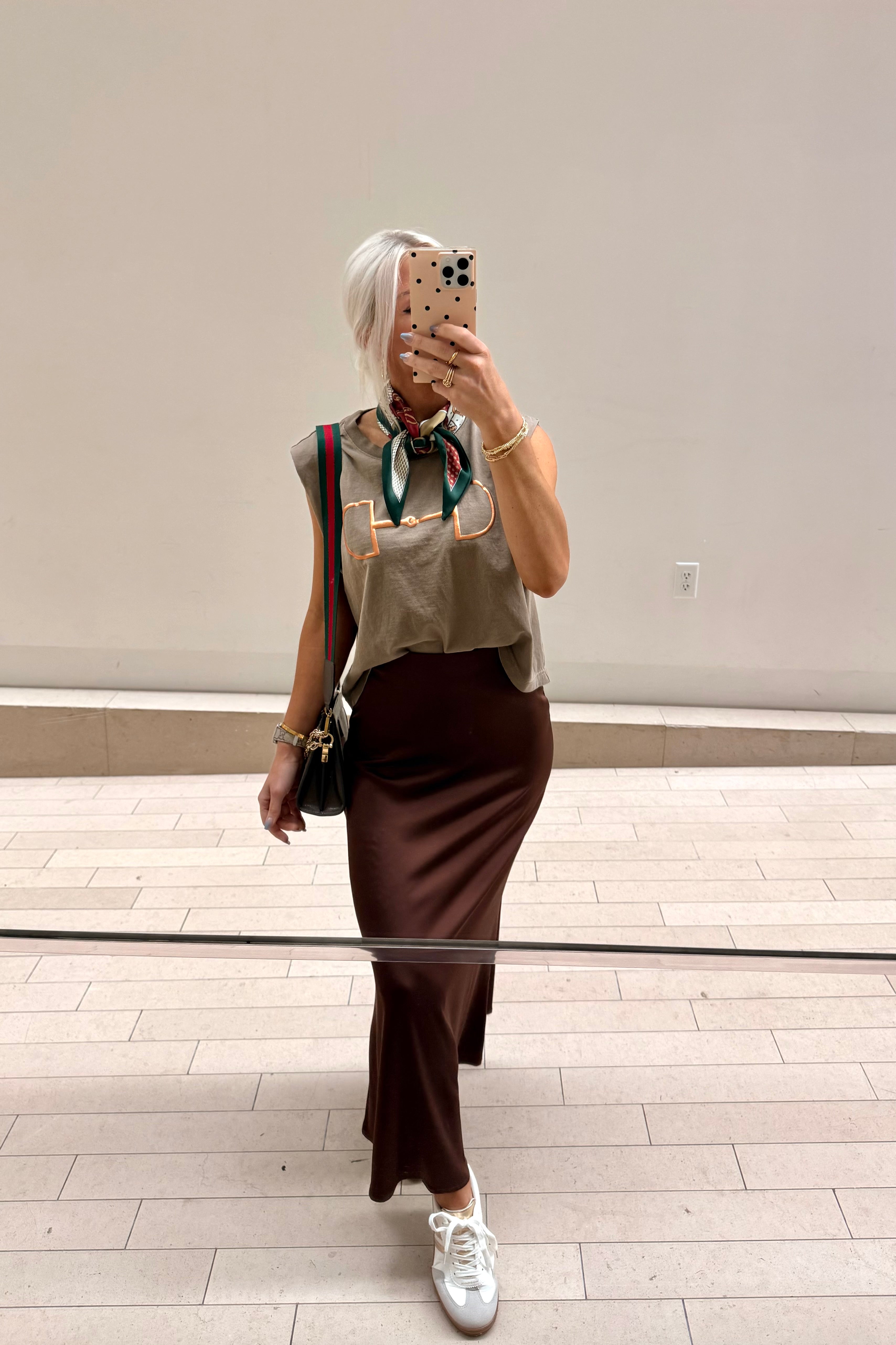 Brown and Gold Horse Bit Muscle Tee