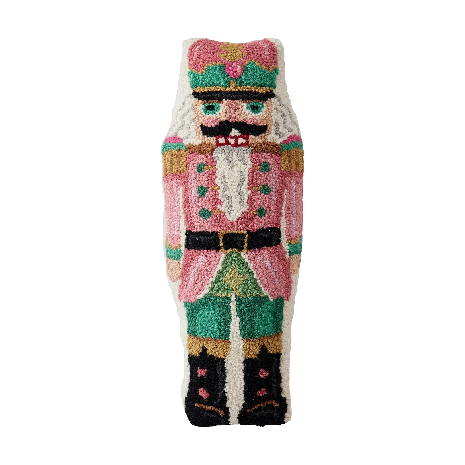 Pink Nutcracker Shaped Needle Point Pillow