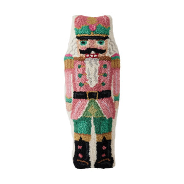 Pink Nutcracker Shaped Needle Point Pillow
