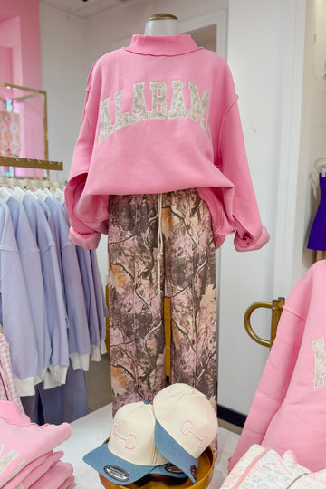 Pink Camo Alabama Mock Neck Sweatshirt