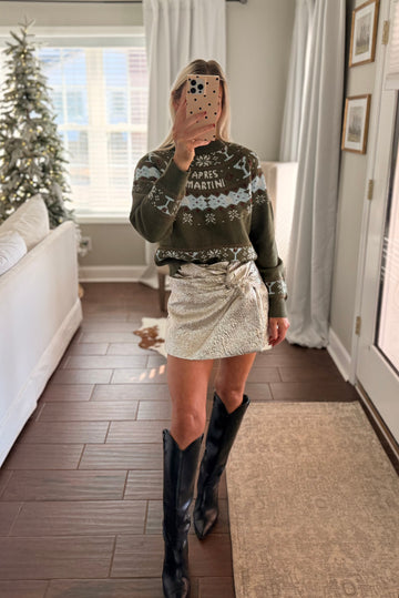 Gold Front Knot Mini Skort