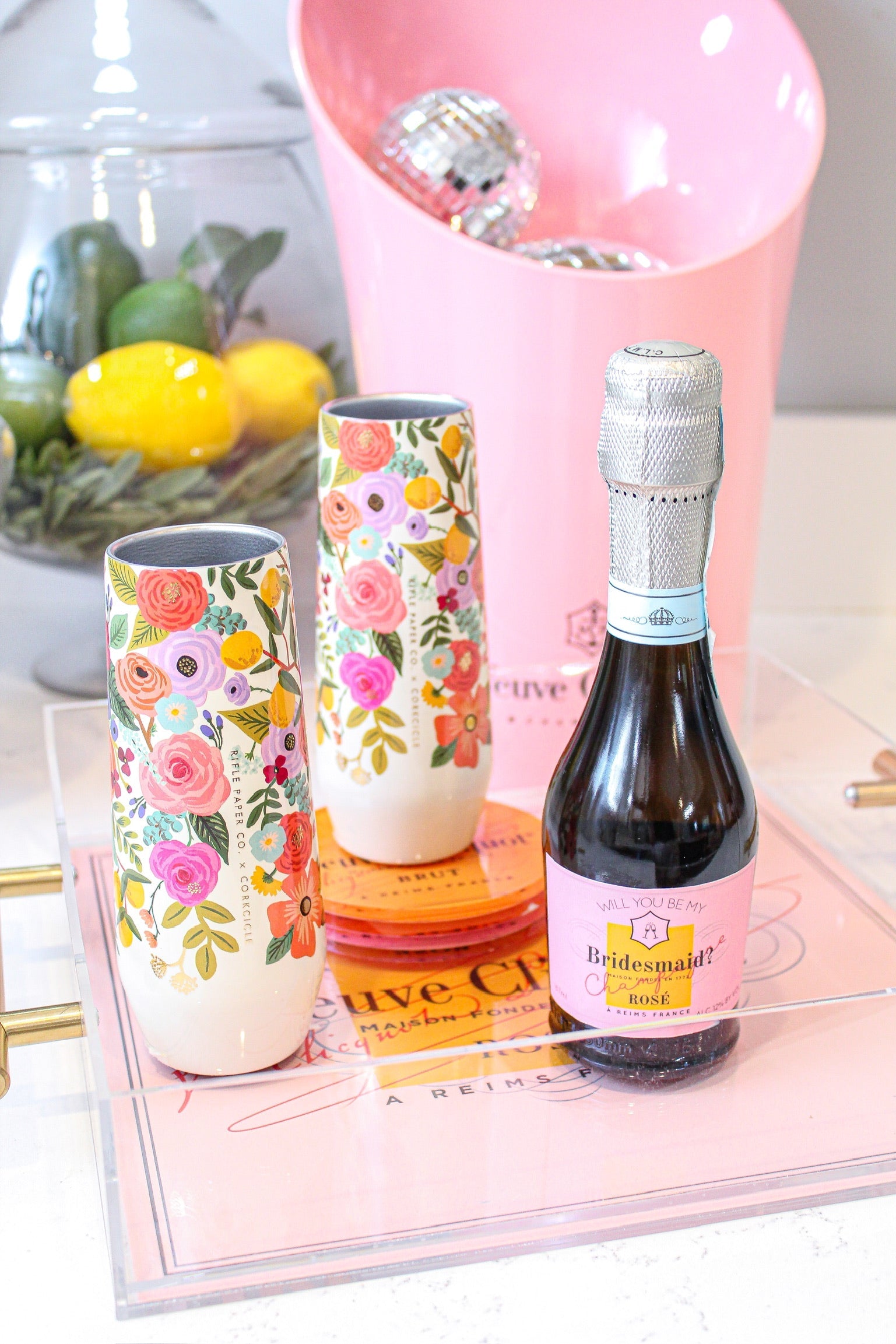 Garden Party Stemless Champagne Flute