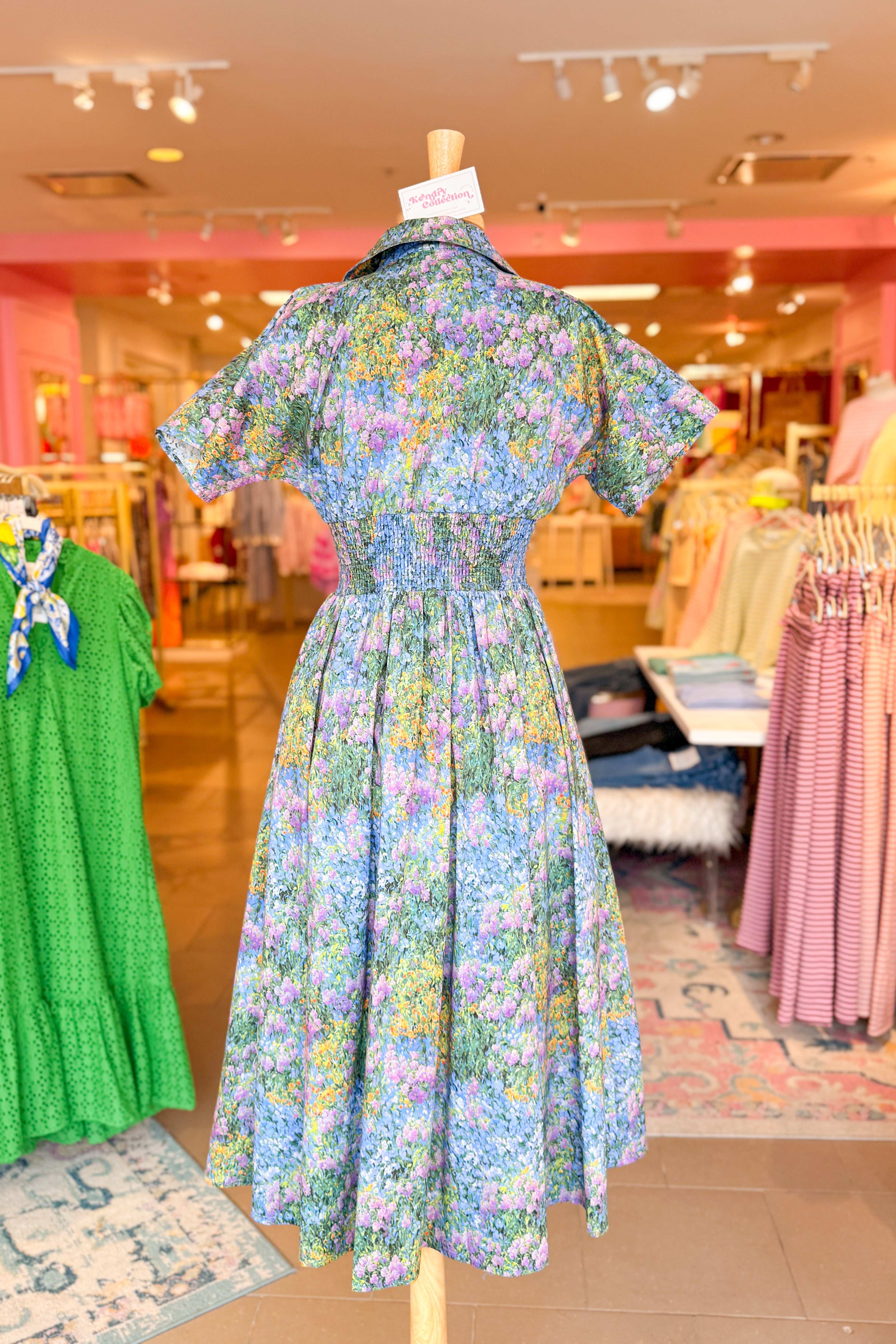 Garden Party Floral Zipper Midi Dress