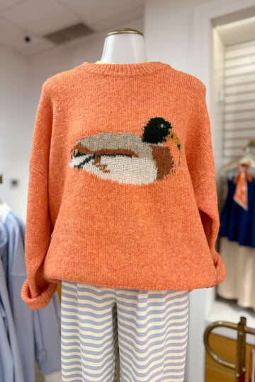 Orange Mallard Duck Oversized Sweater
