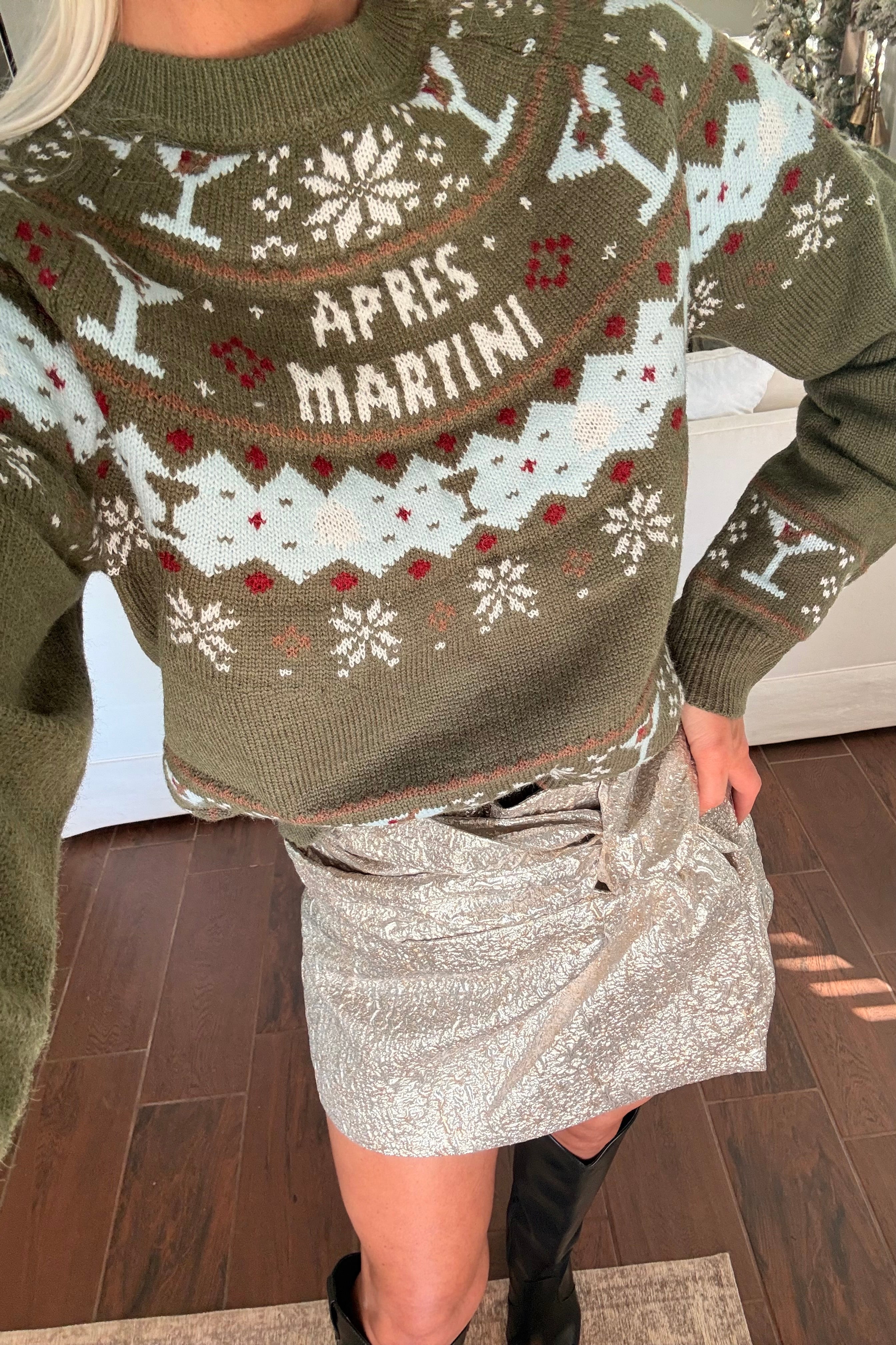 Gold Front Knot Mini Skort
