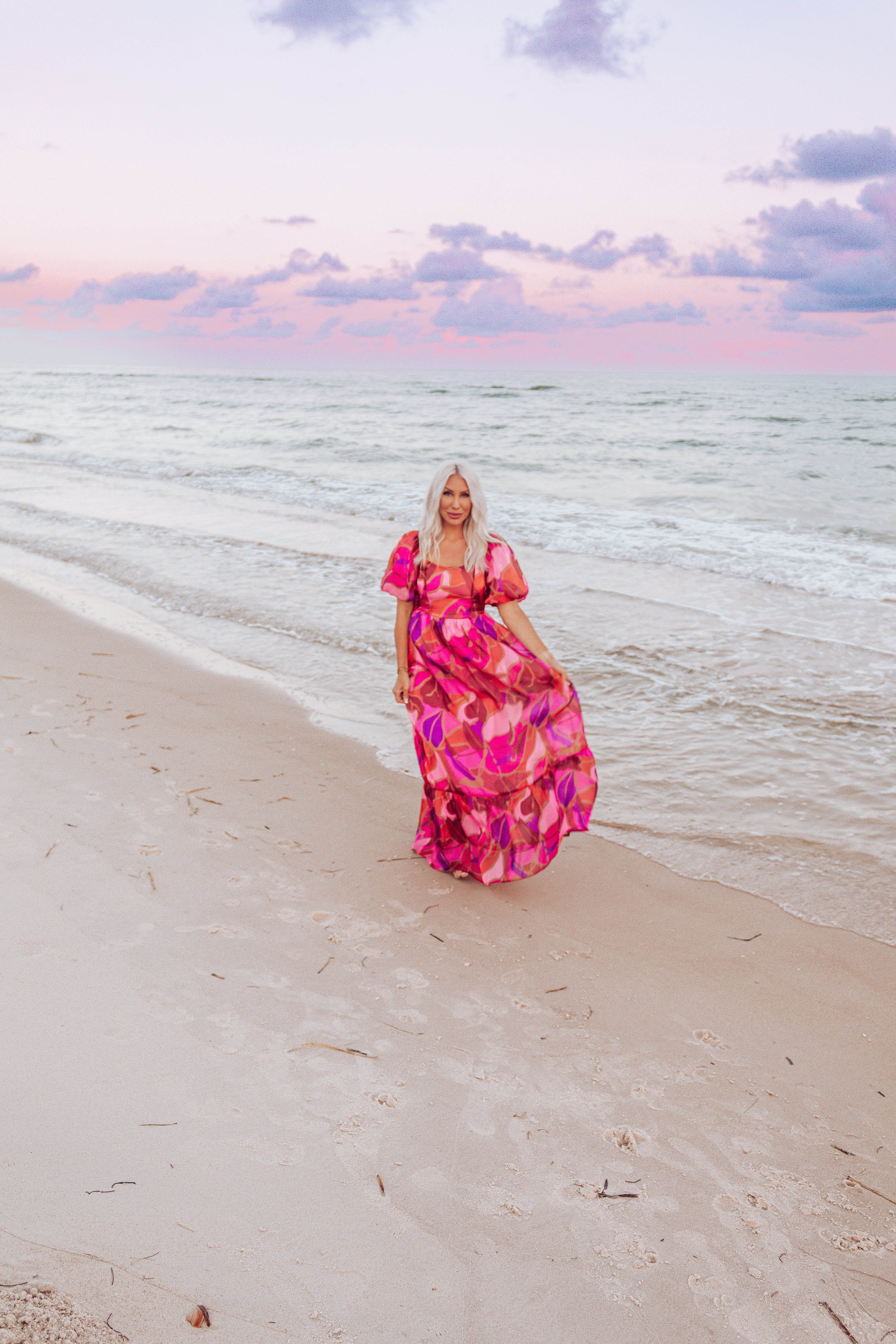 Fall Florals Puff Sleeve Maxi Dress