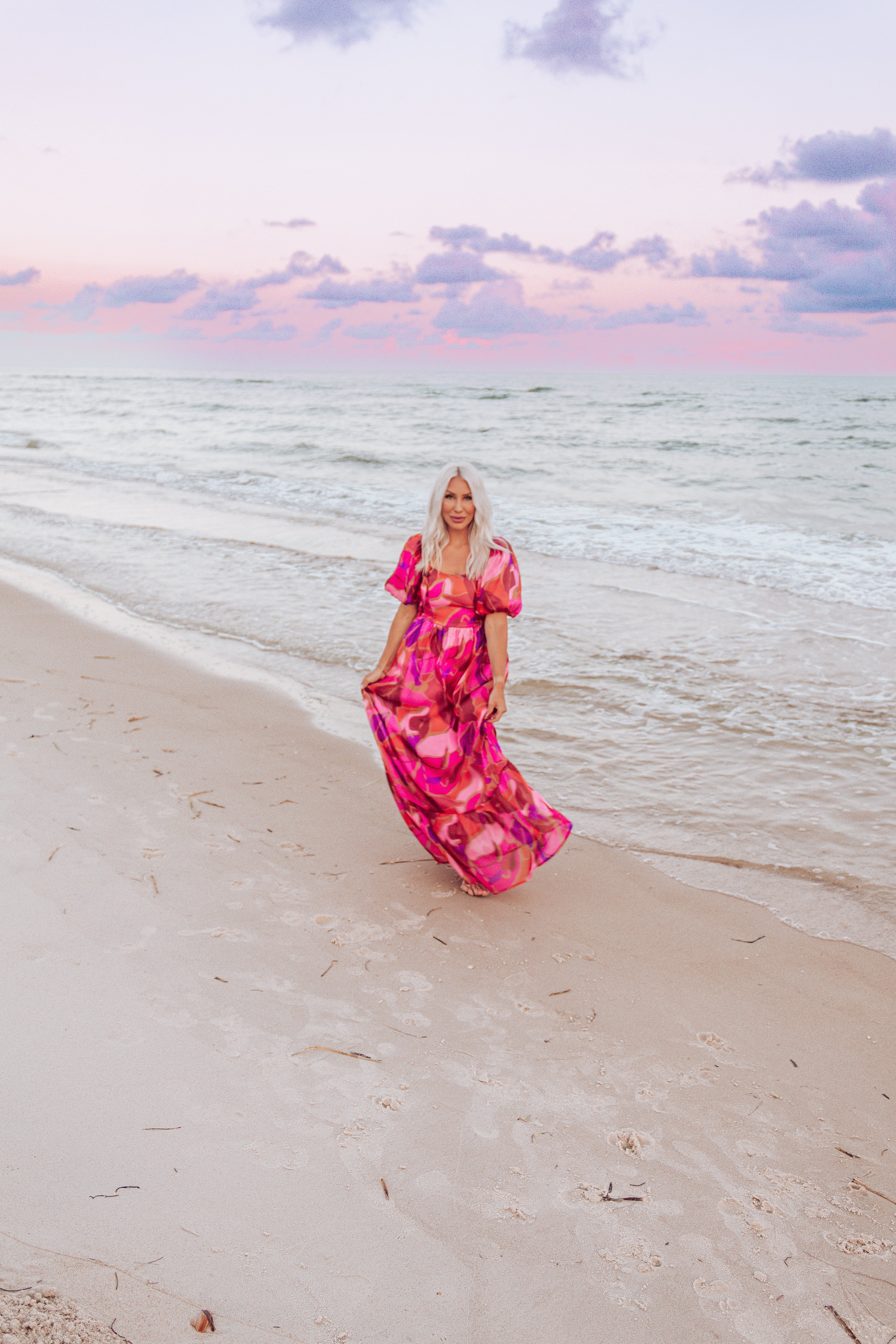 Fall Florals Puff Sleeve Maxi Dress