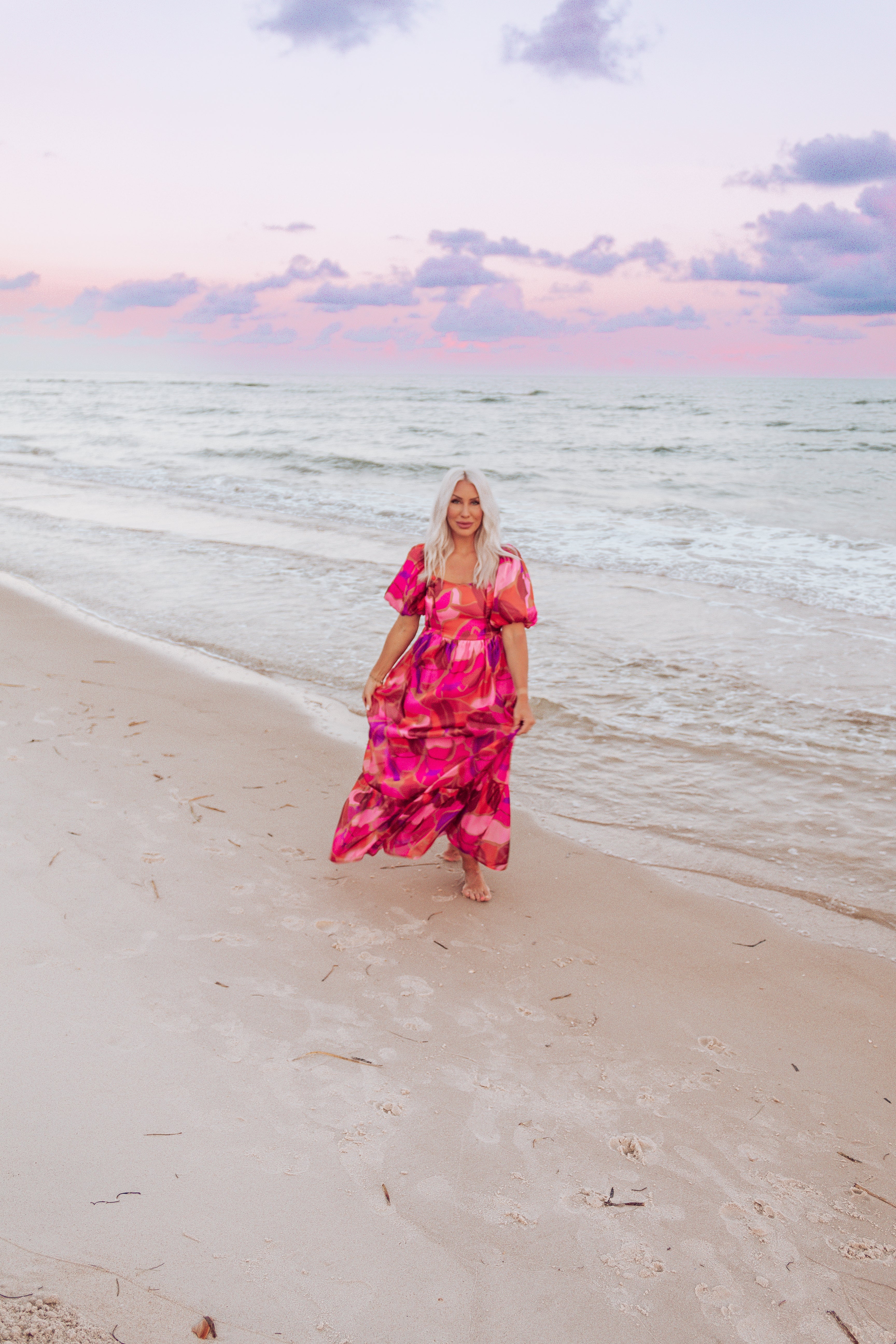 Fall Florals Puff Sleeve Maxi Dress