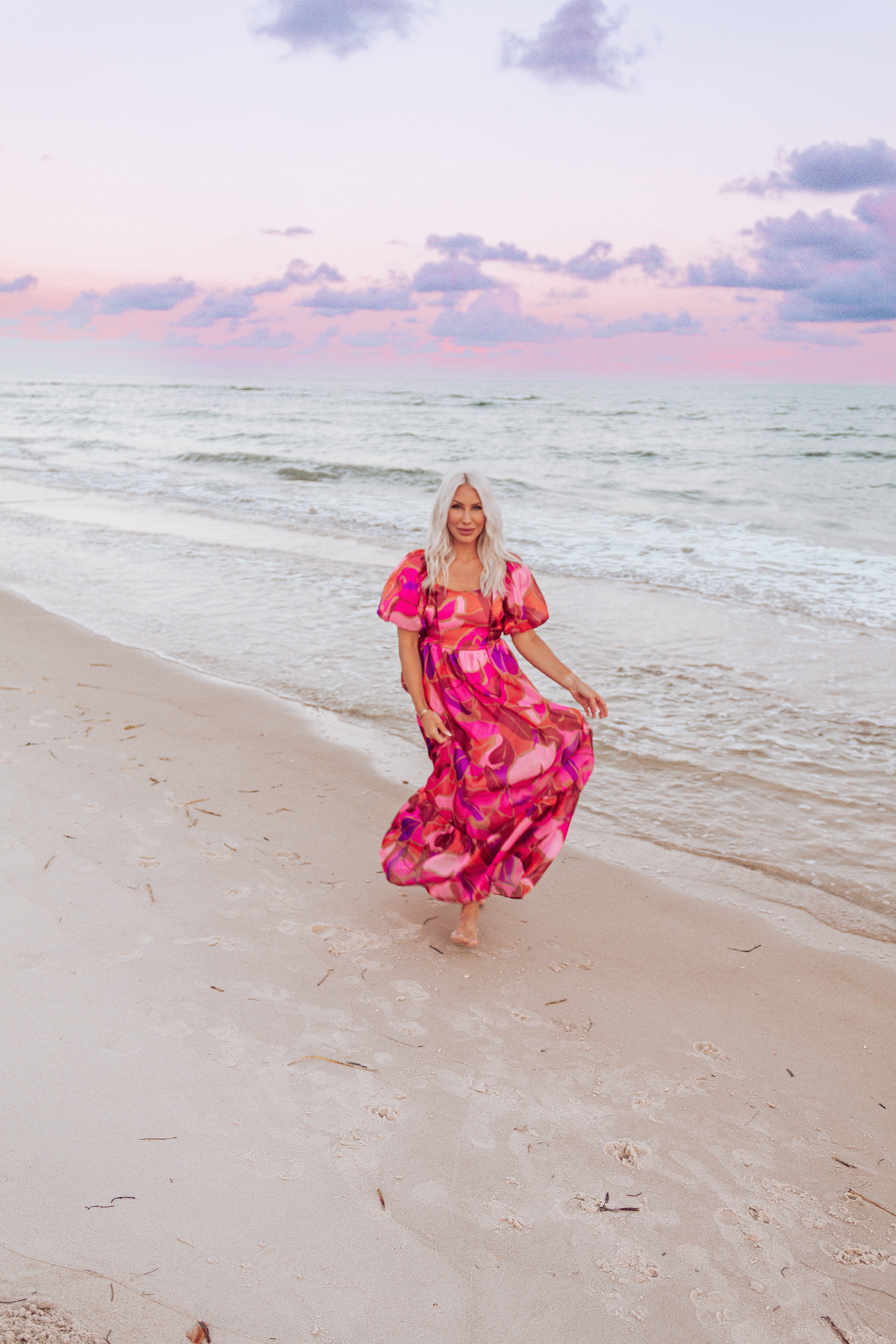 Fall Florals Puff Sleeve Maxi Dress