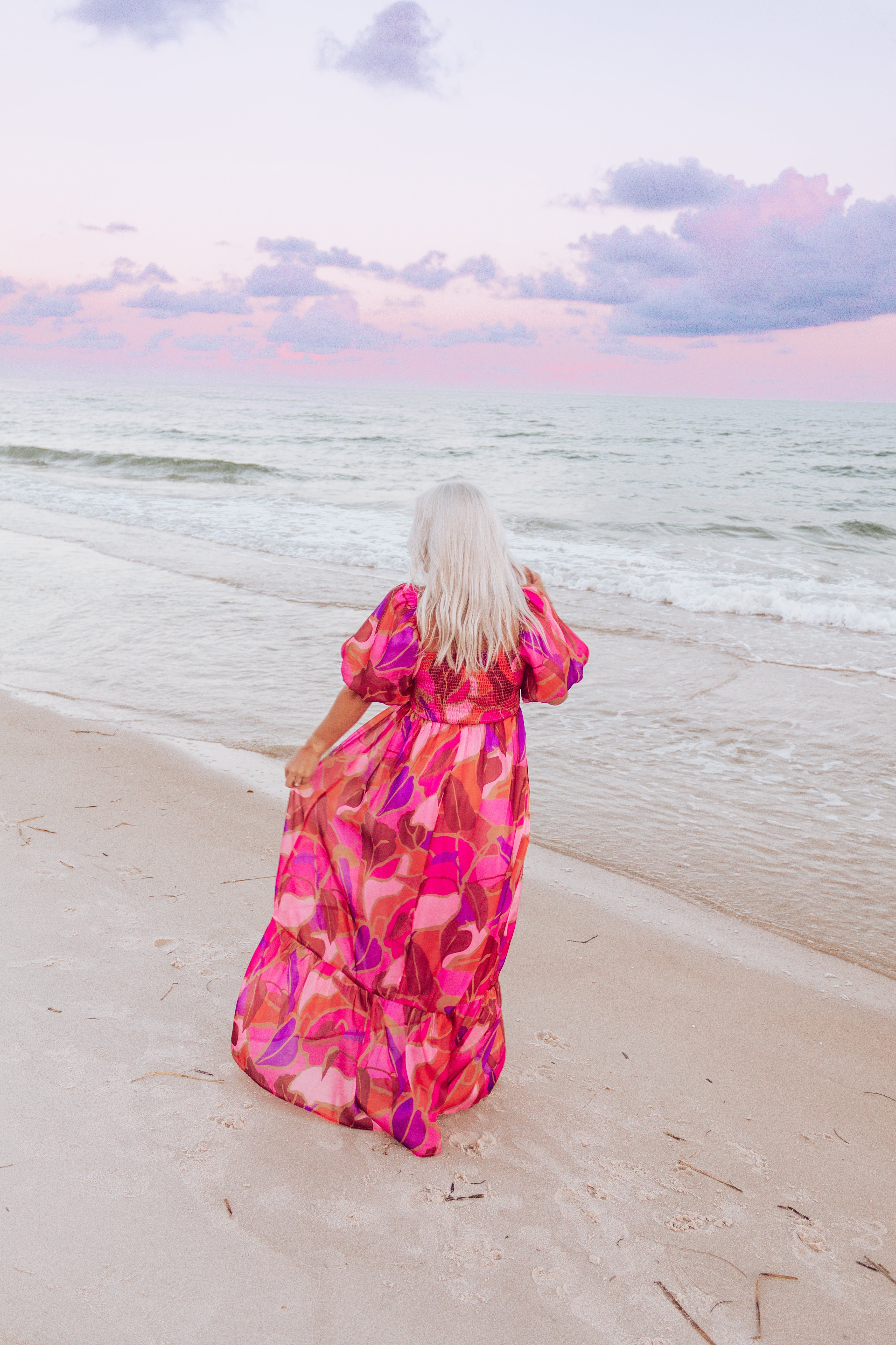 Fall Florals Puff Sleeve Maxi Dress