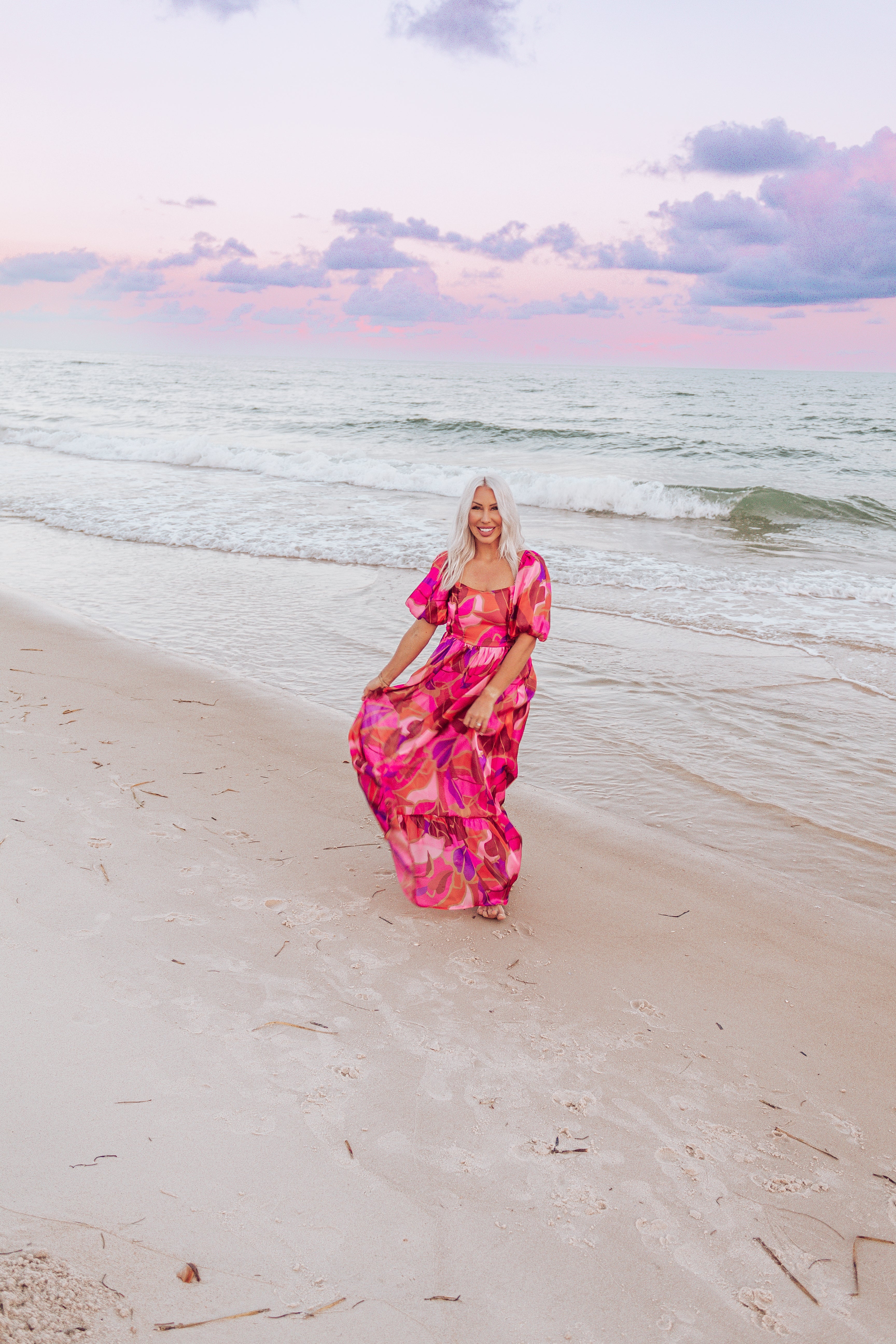 Fall Florals Puff Sleeve Maxi Dress