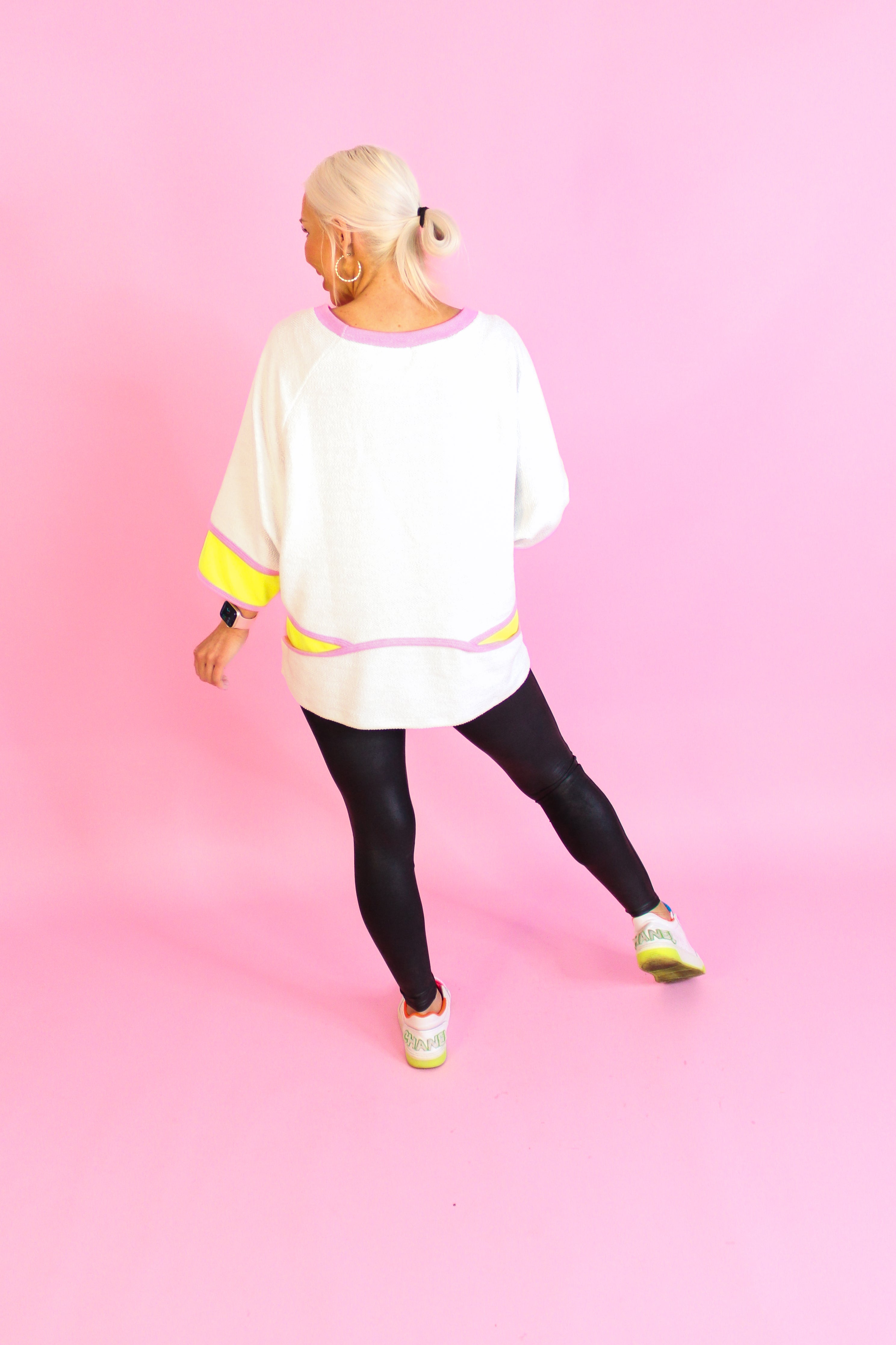 Gray and Neon Oversized Top
