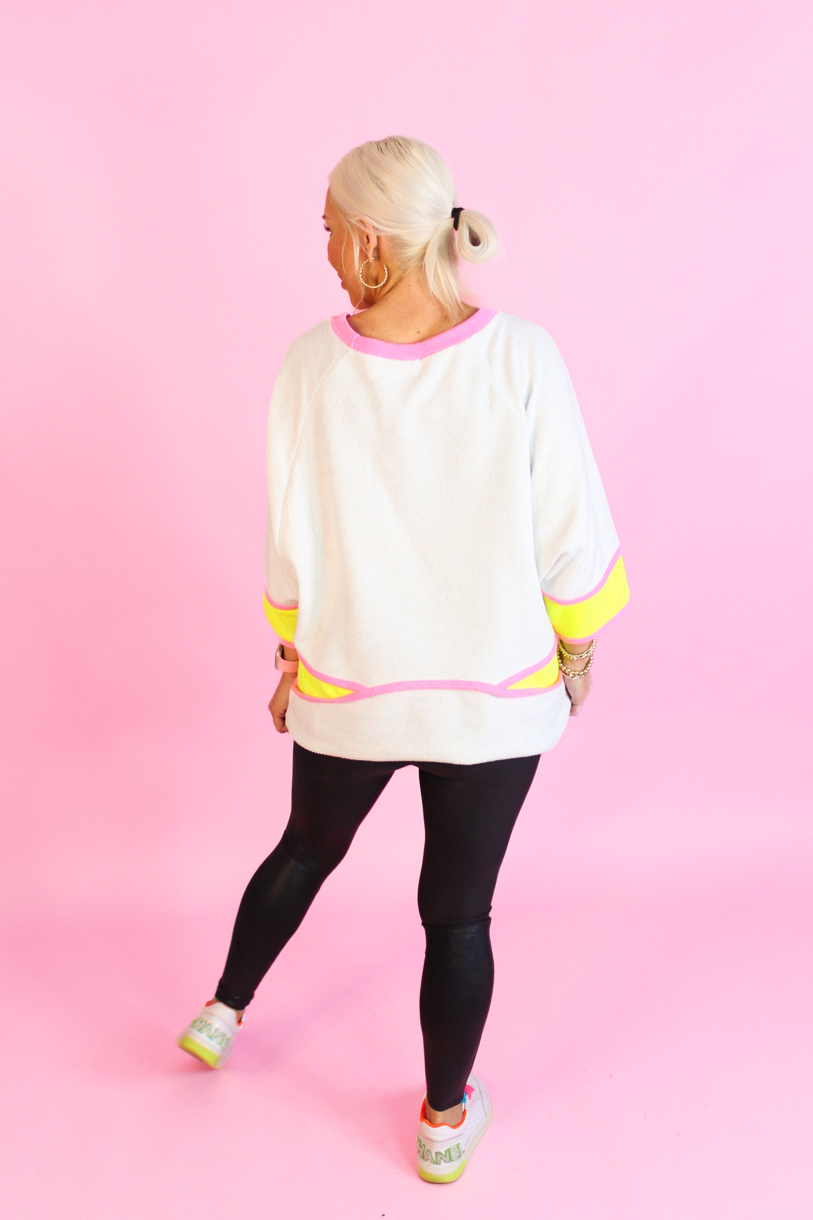 Gray and Neon Oversized Top
