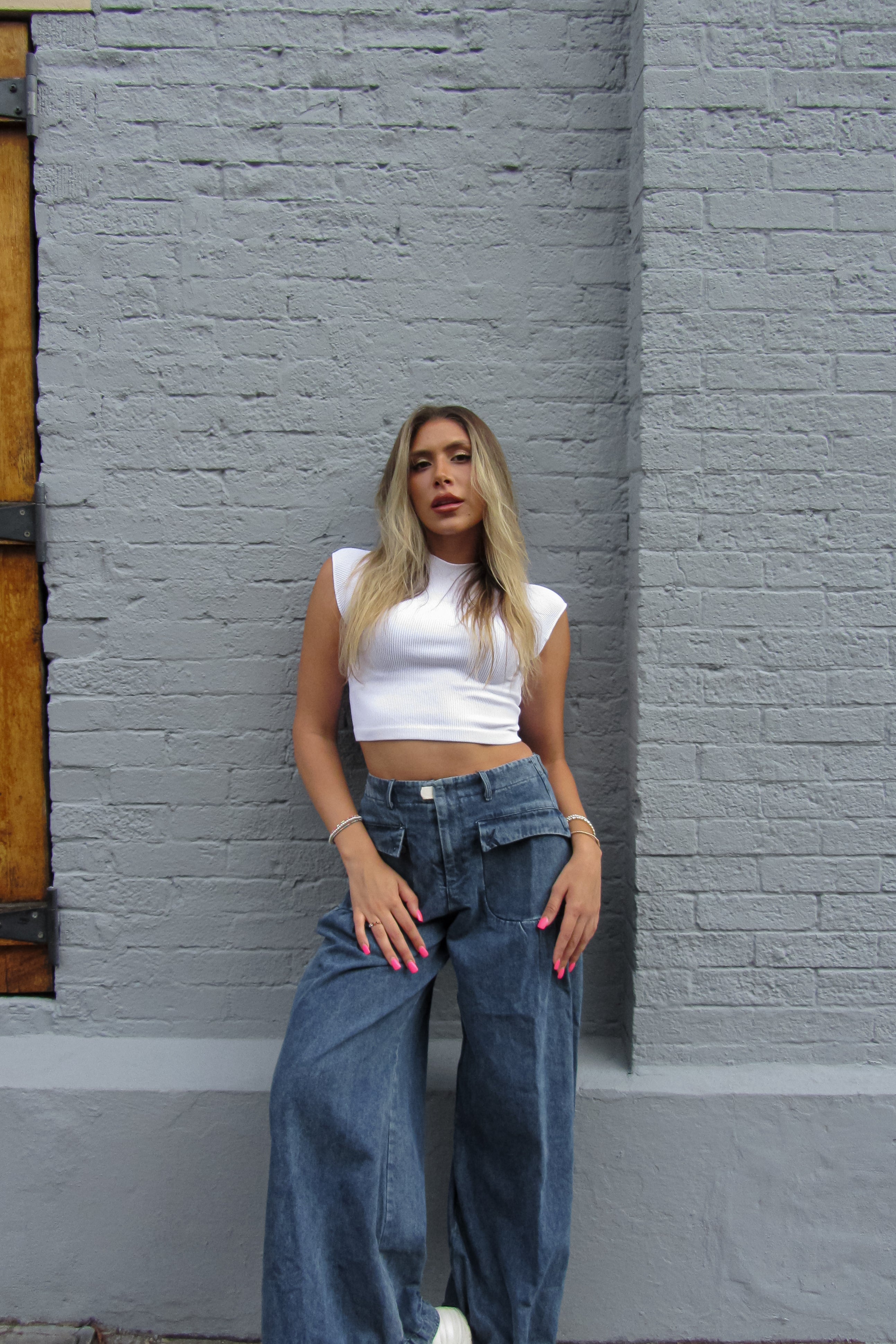 Denim Front Pocket Parachute Jeans