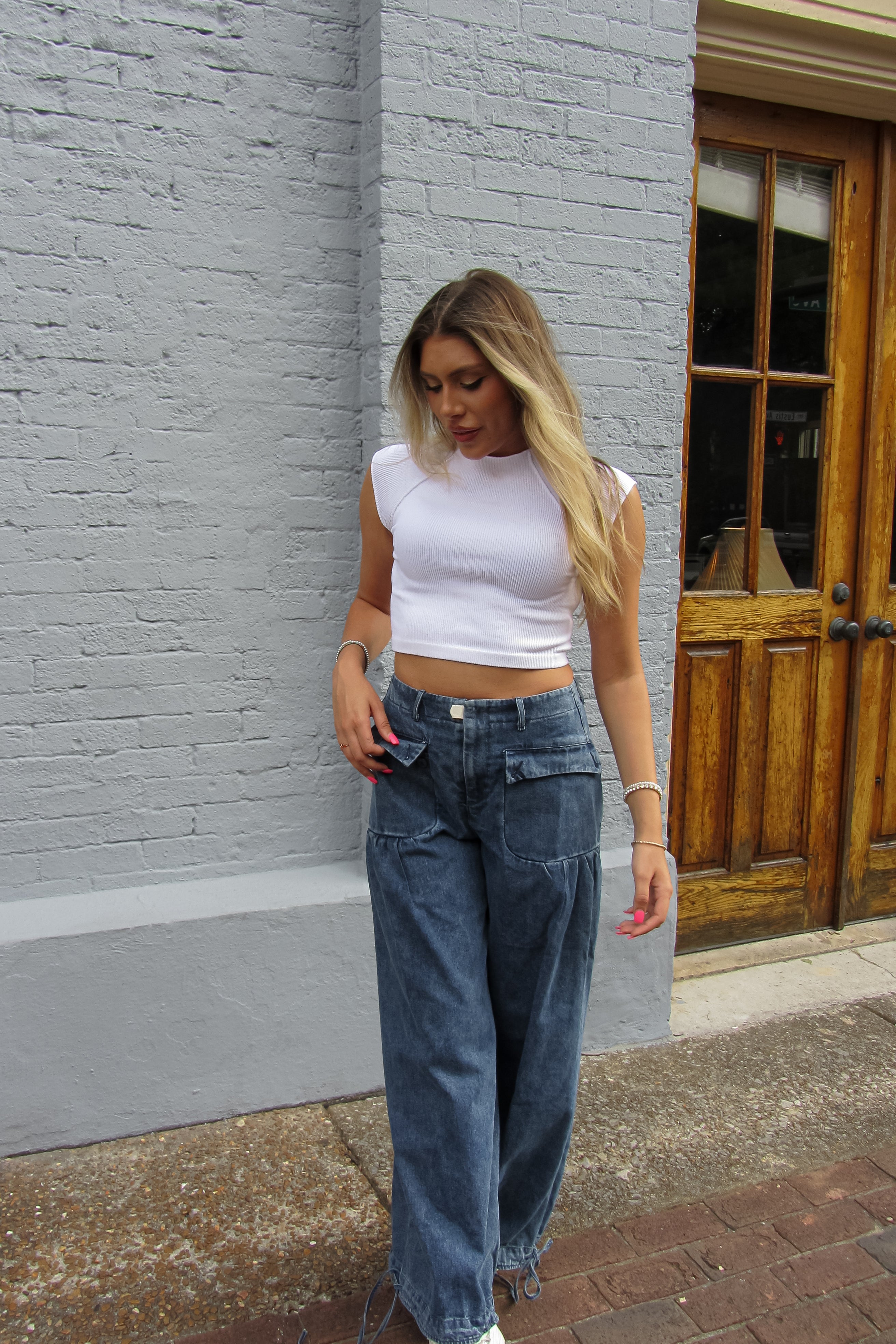 Denim Front Pocket Parachute Jeans