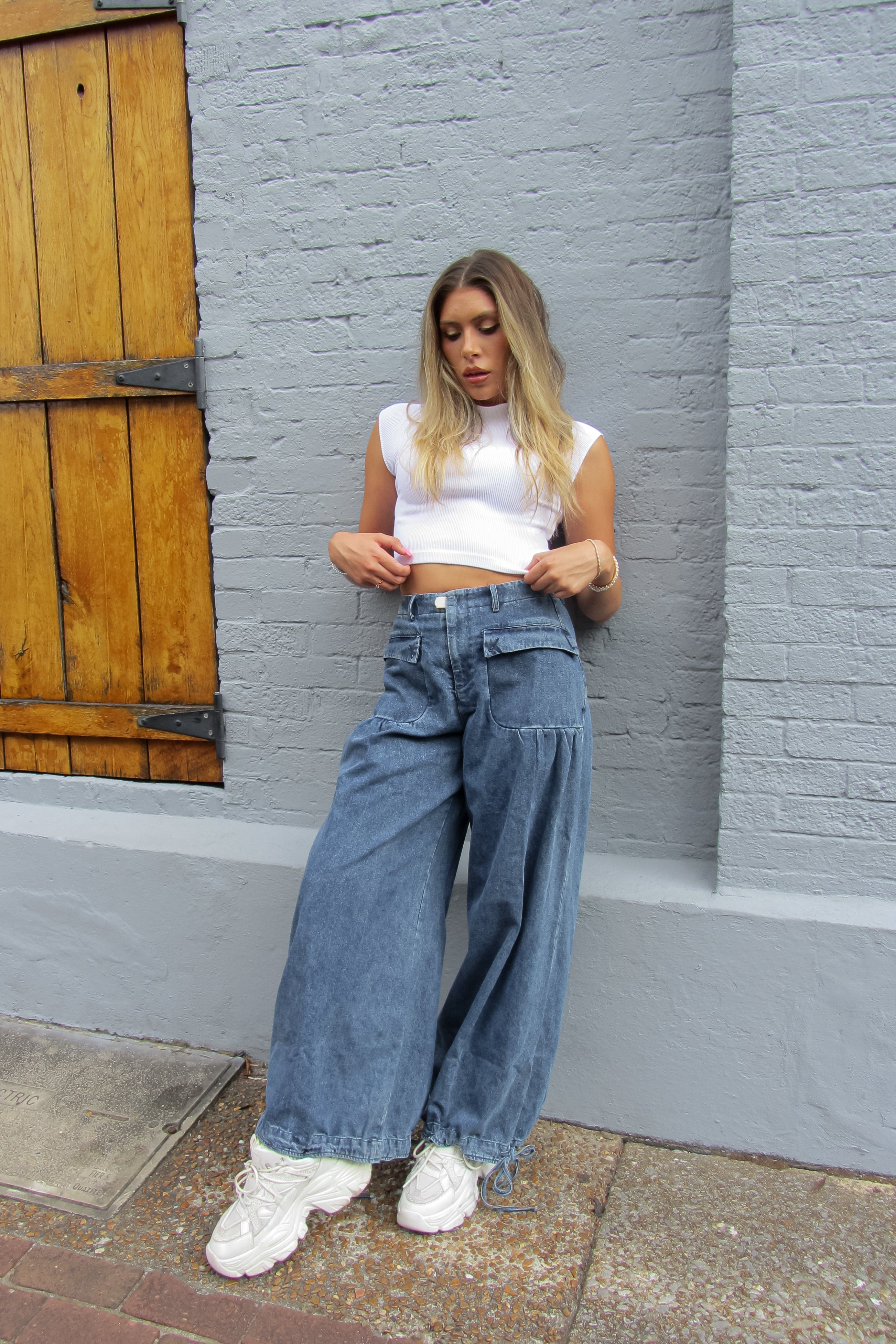 Denim Front Pocket Parachute Jeans