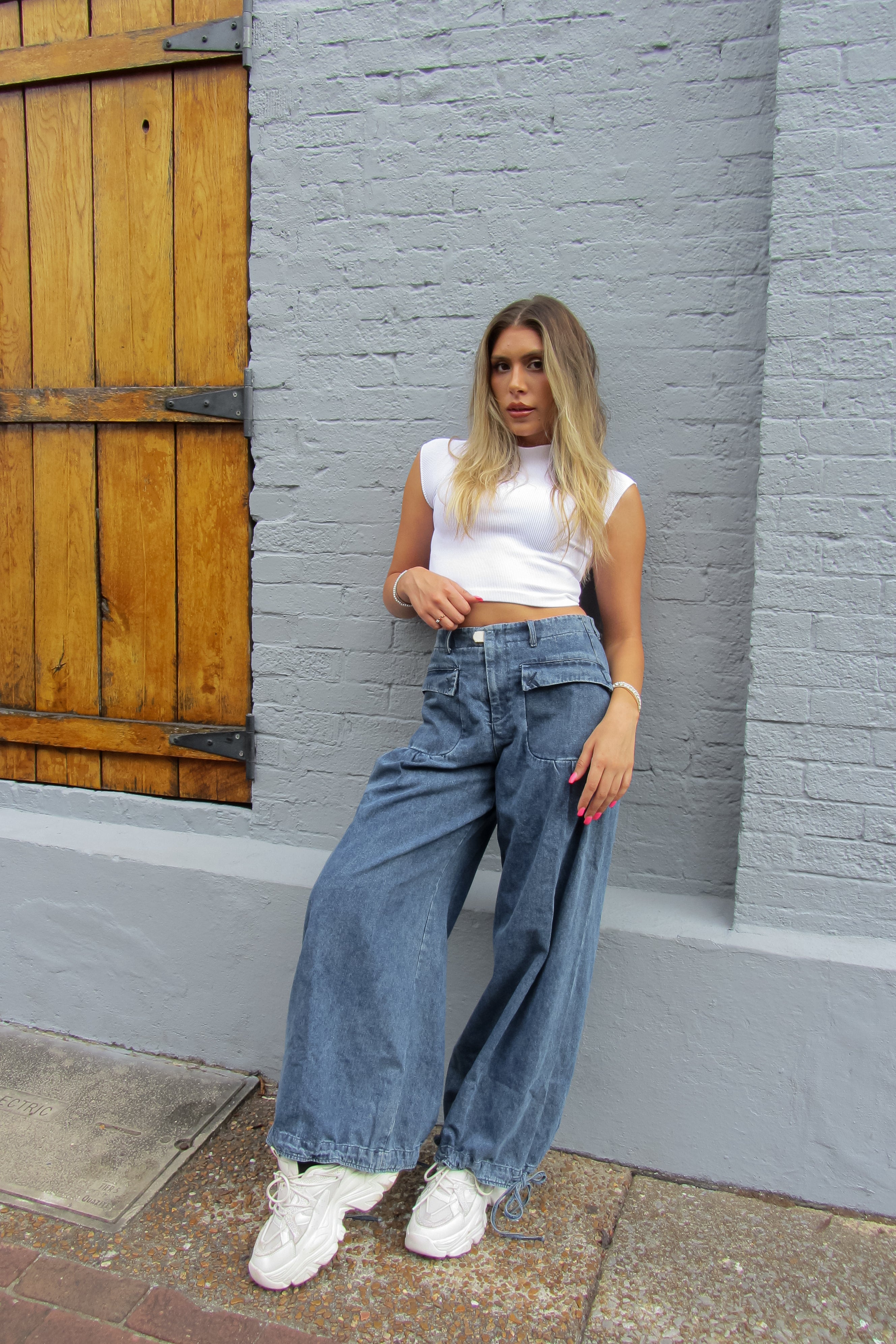 Denim Front Pocket Parachute Jeans
