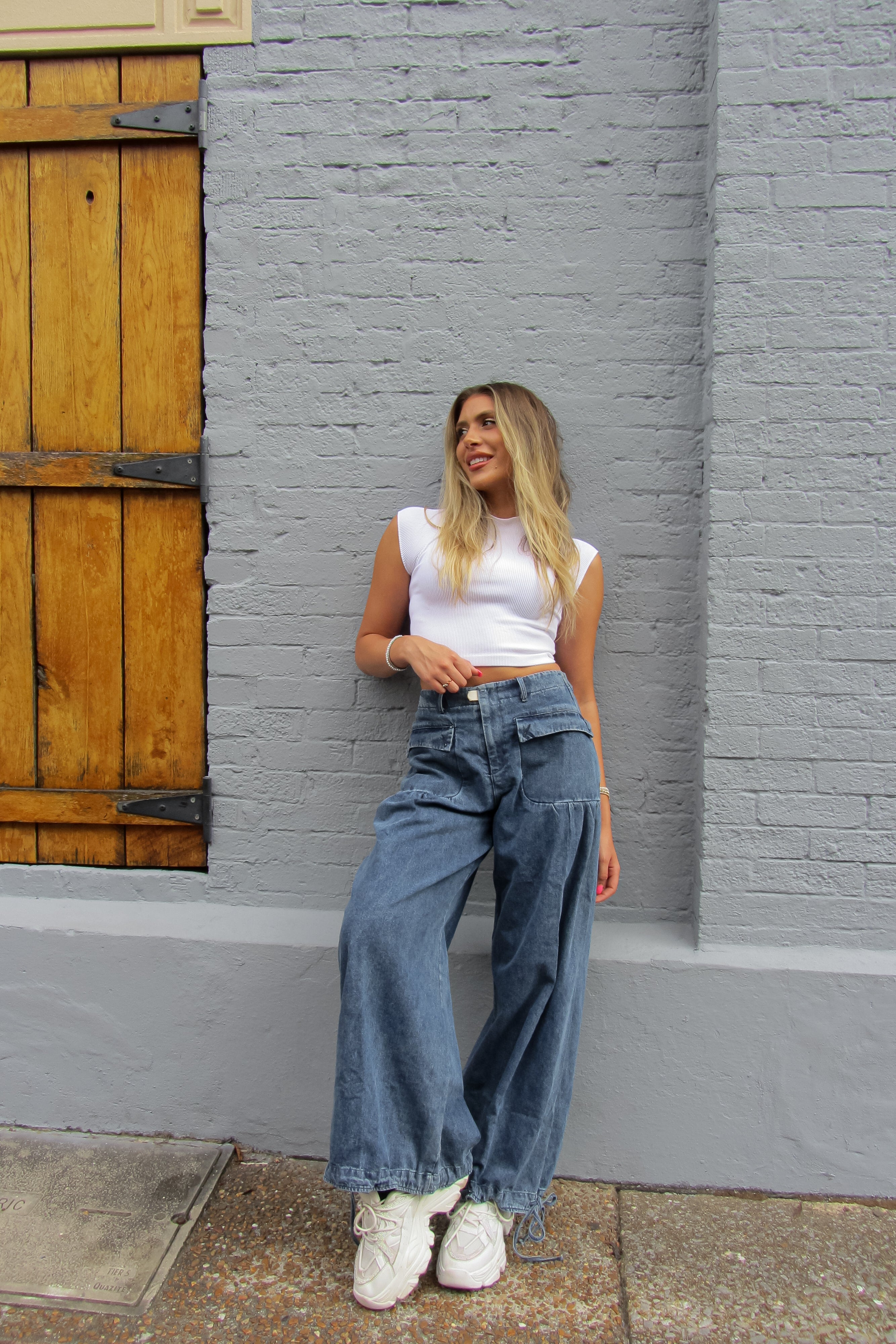 Denim Front Pocket Parachute Jeans