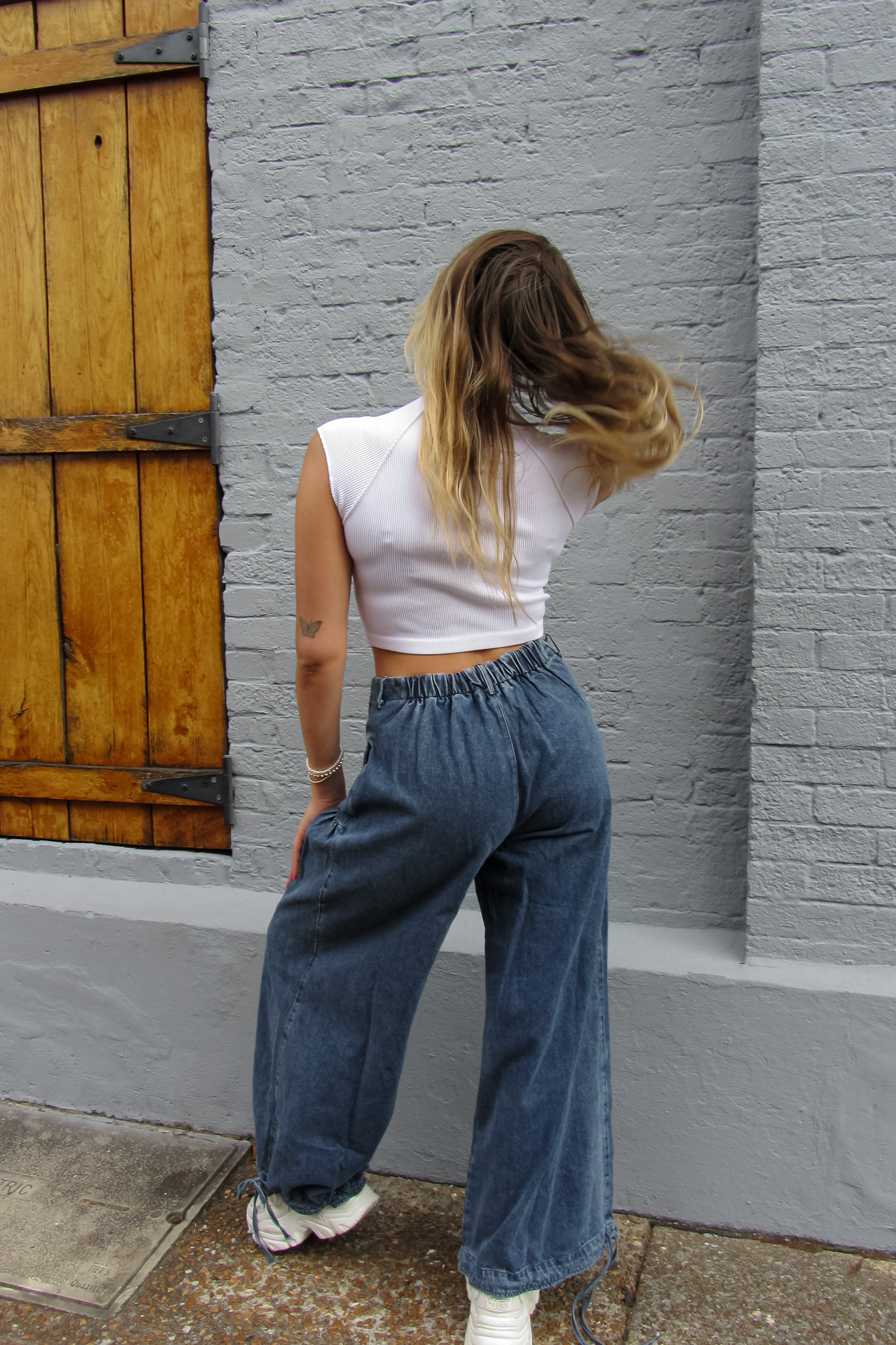 Denim Front Pocket Parachute Jeans