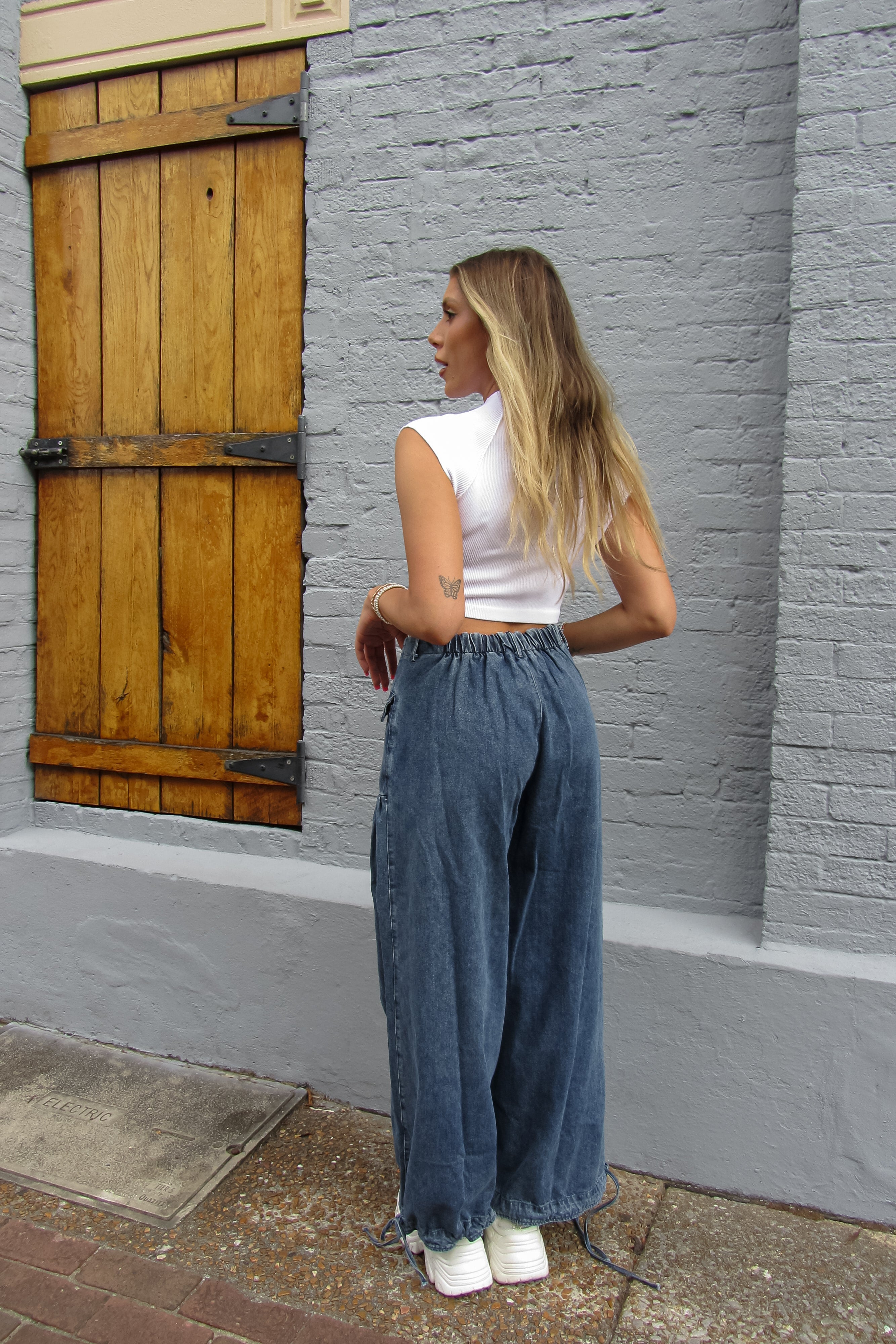 Denim Front Pocket Parachute Jeans