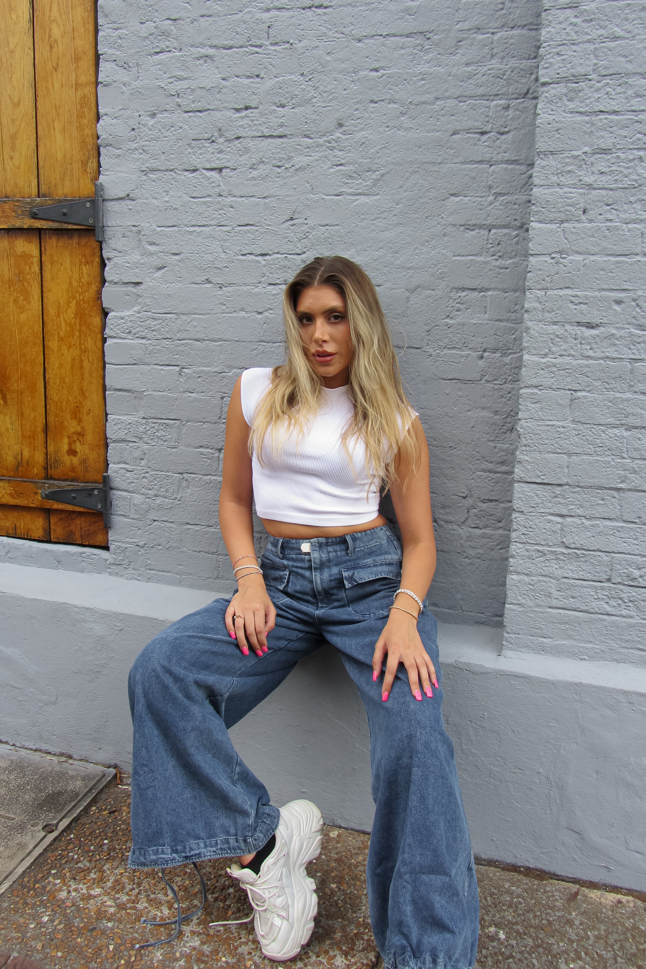 Denim Front Pocket Parachute Jeans