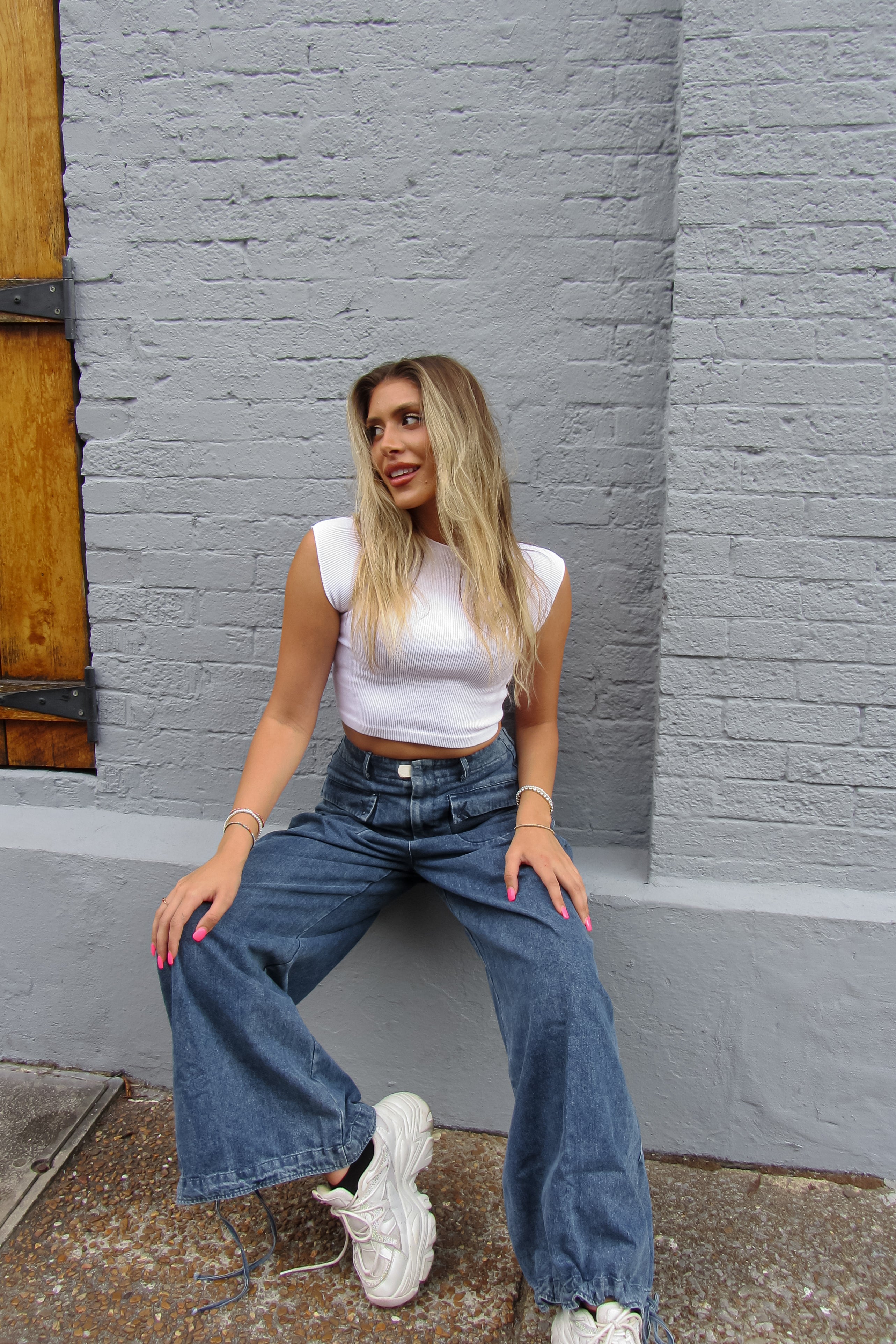 Denim Front Pocket Parachute Jeans
