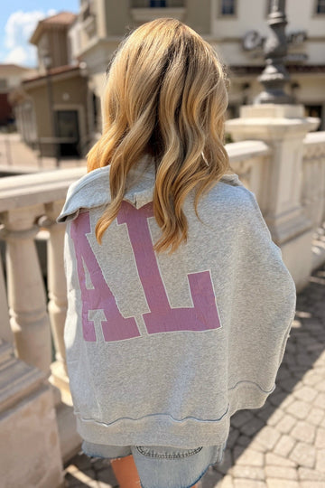 AL Embroidered Mock Neck Sweatshirt