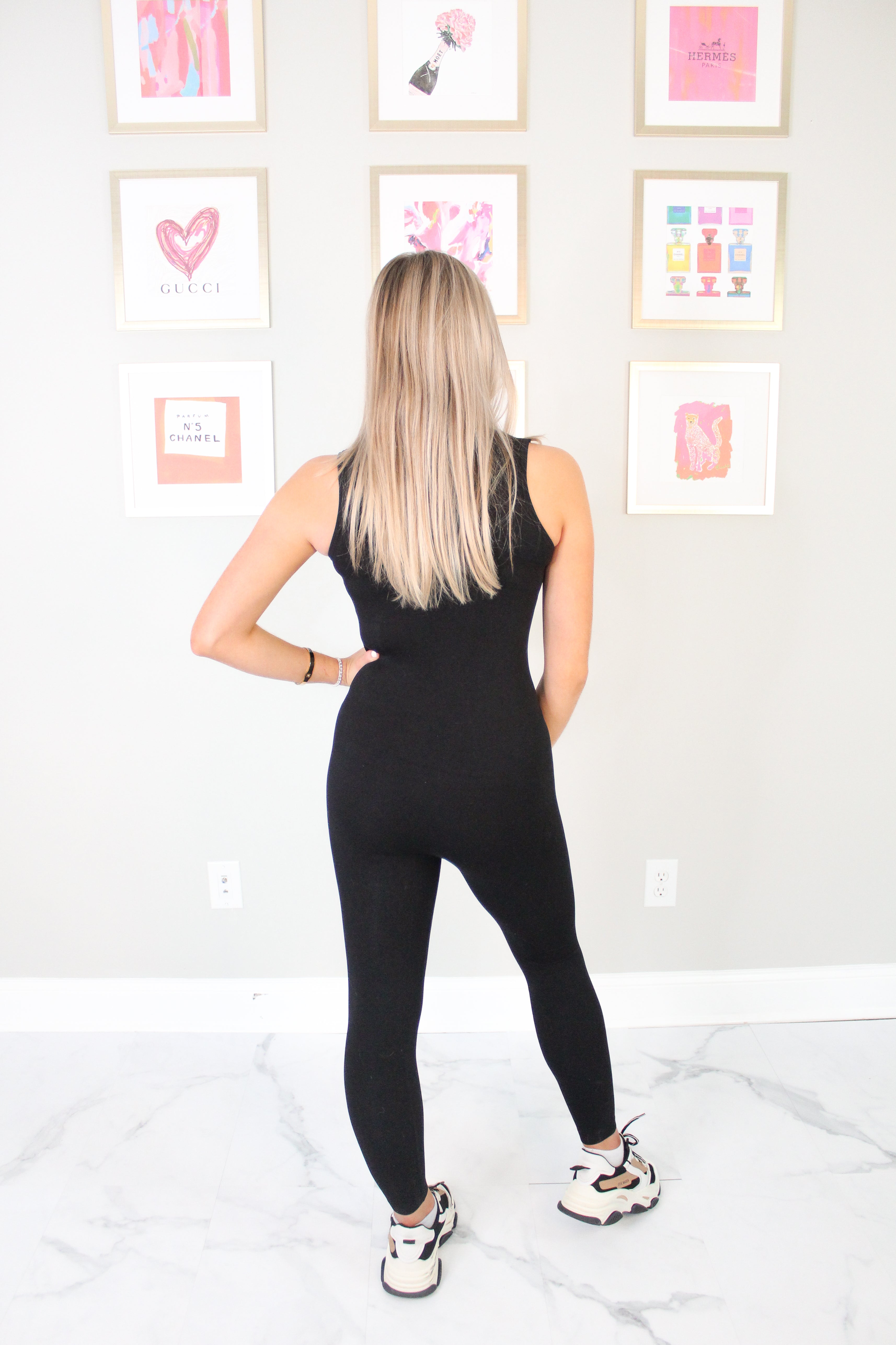 Black Zip Up Sleeveless Cat Suit