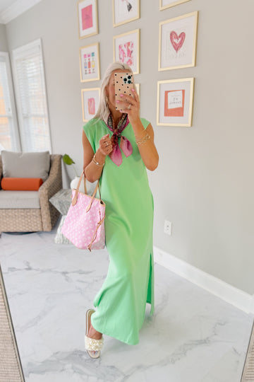 Mint Green Sleeveless Casual Maxi Dress