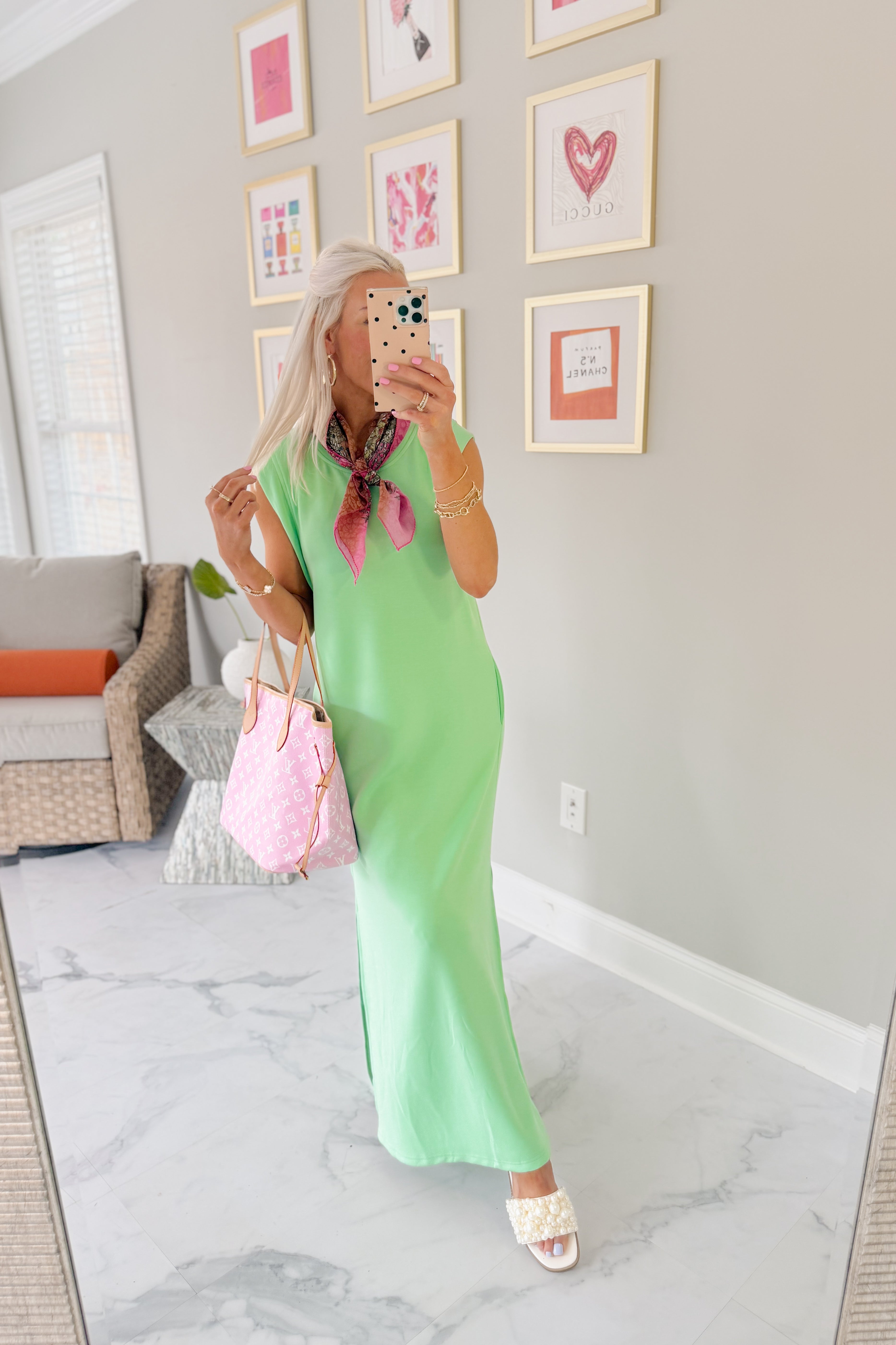 Mint Green Sleeveless Casual Maxi Dress