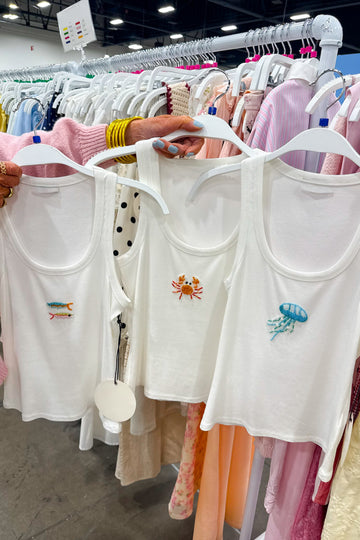 Crab Beaded Ribbed Tank
