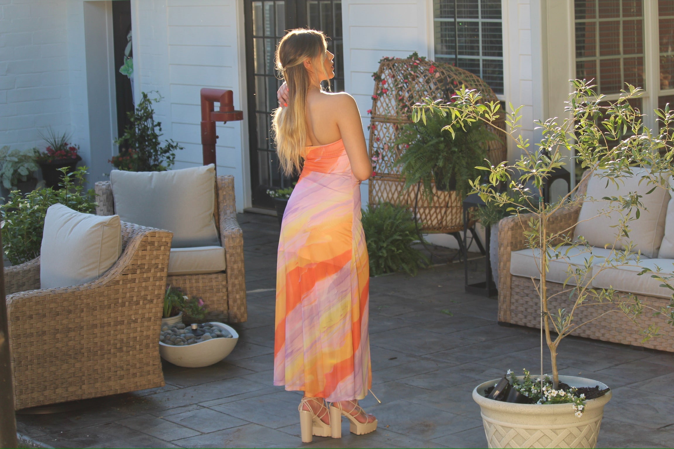 Meet Me In Cabo Multi Mesh Maxi Dress