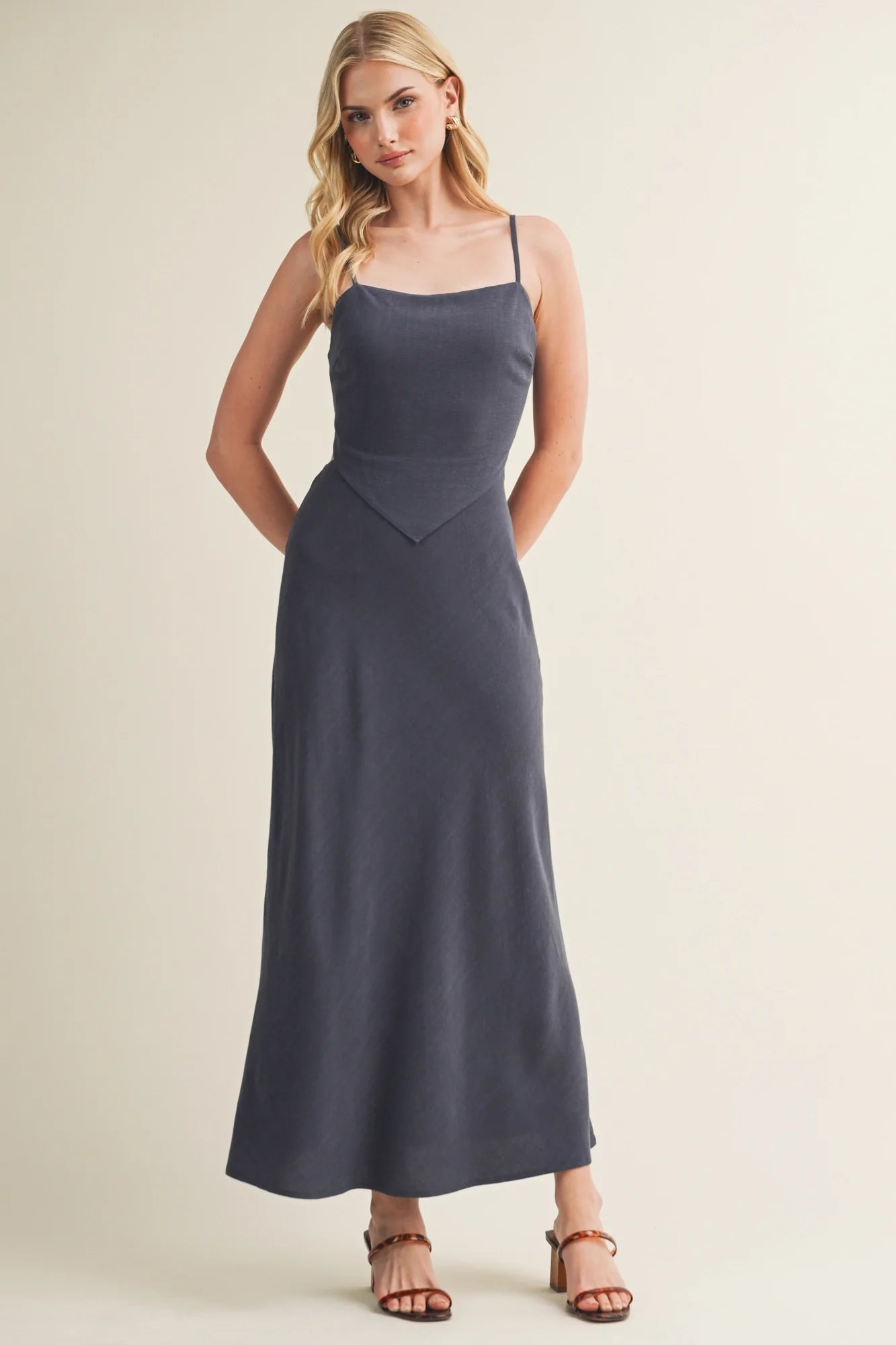 Scarf Top Maxi Dress - Midnight Navy
