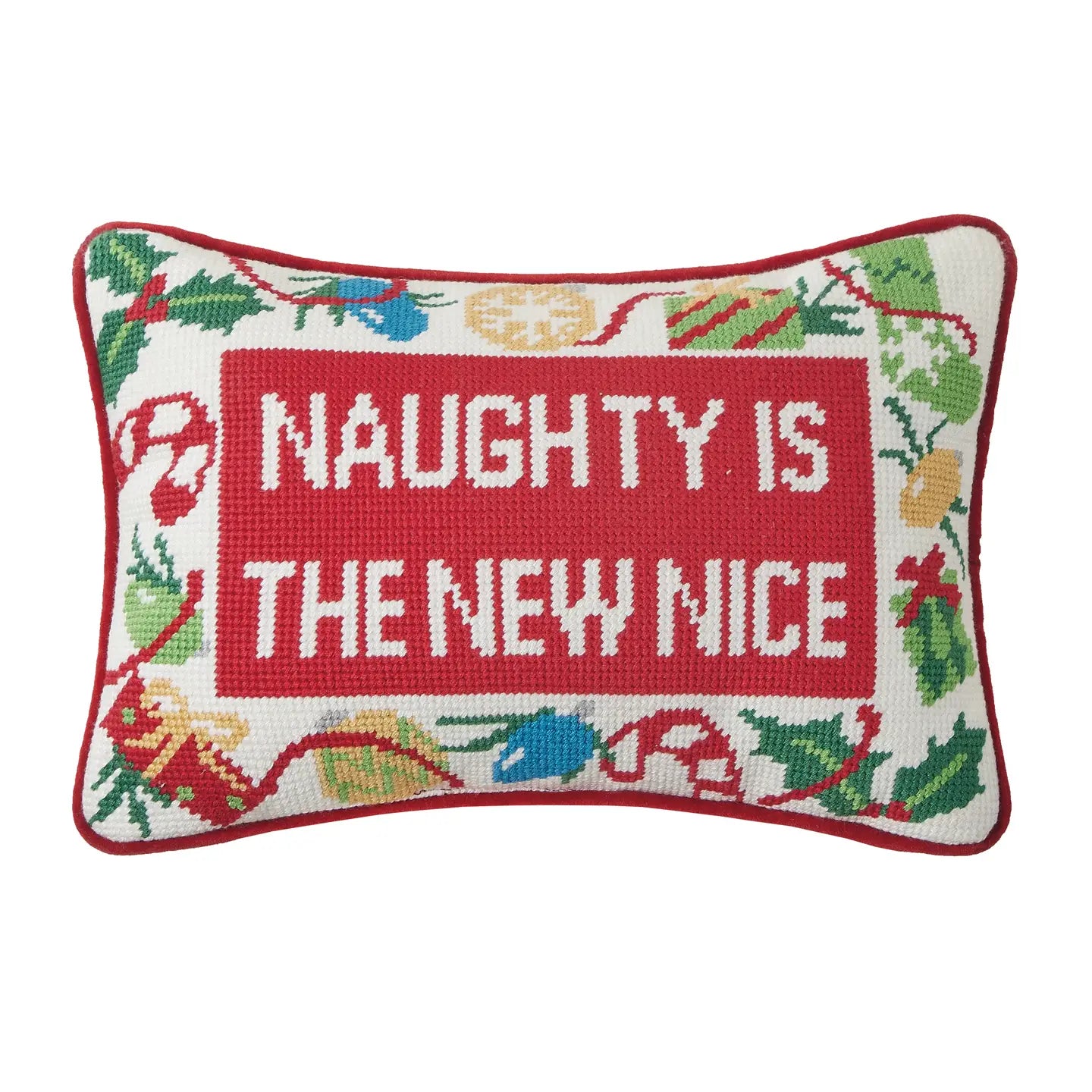 Naughty Is The New Nice Needle Point Pillow