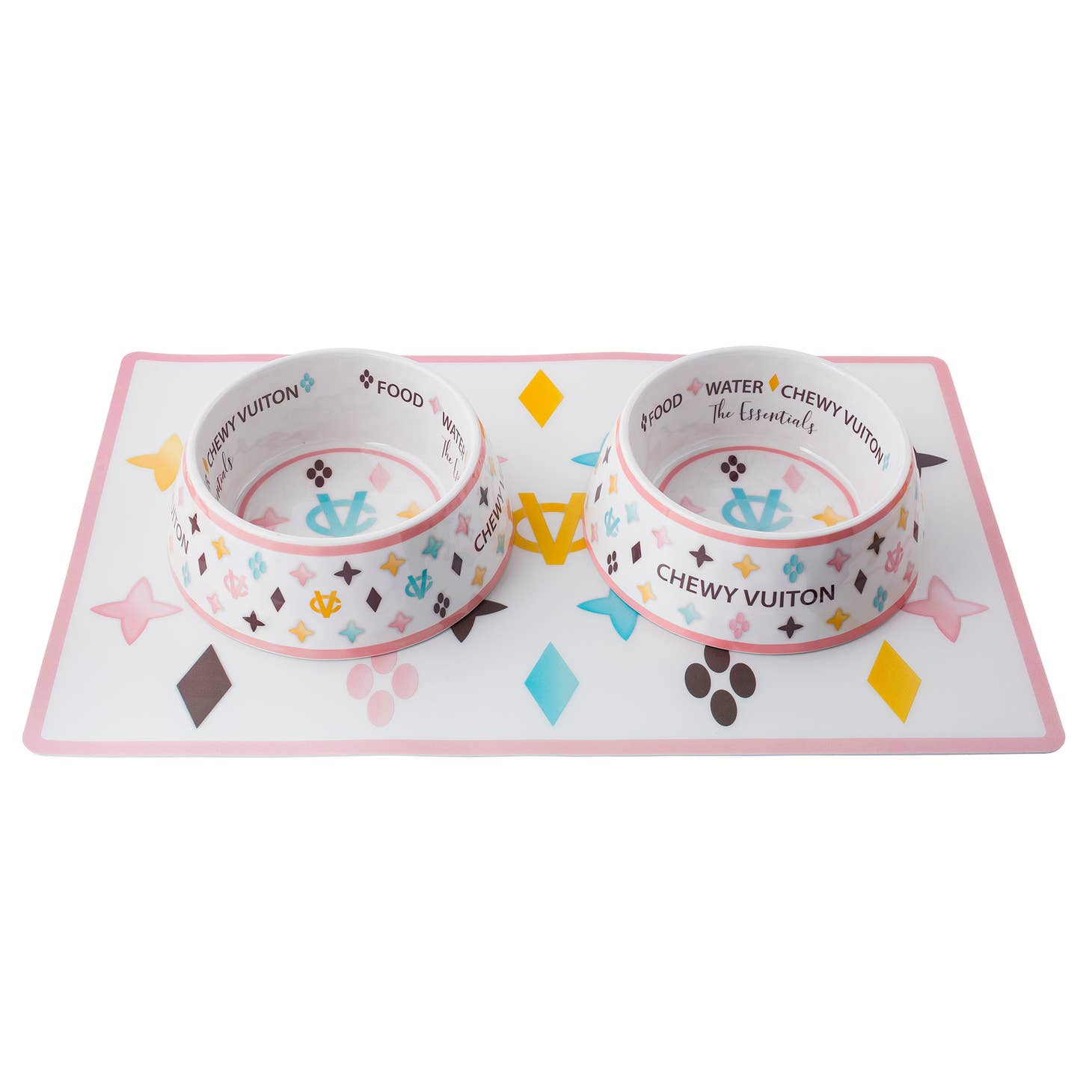 Small Cute Pastel Pattern Dog Bowl